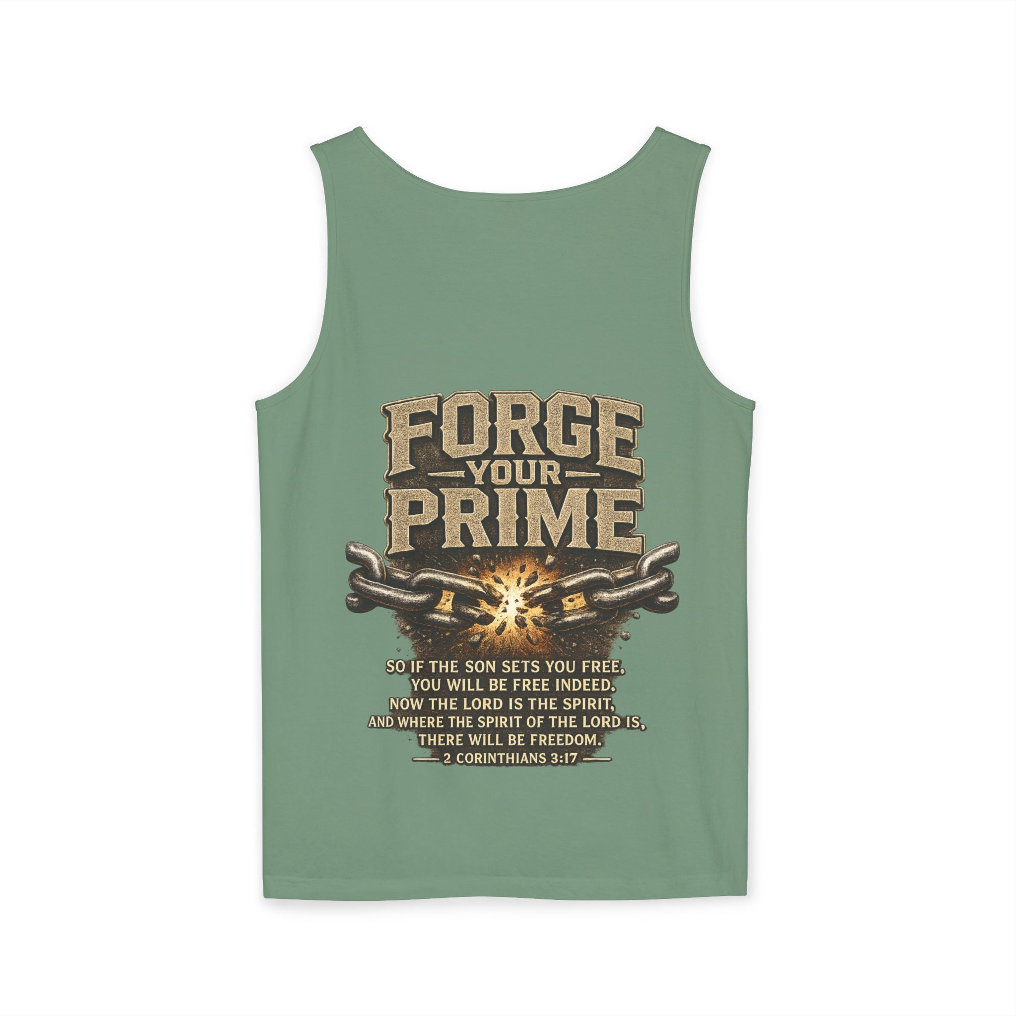 Forge Your Prime 2 Corinthians 3:17 Tank Top - Christian Faith Fitness Tank