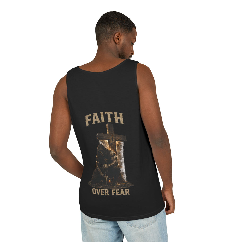 Faith Over Fear Tank Top — Christian Cross Prayer Graphic Tank