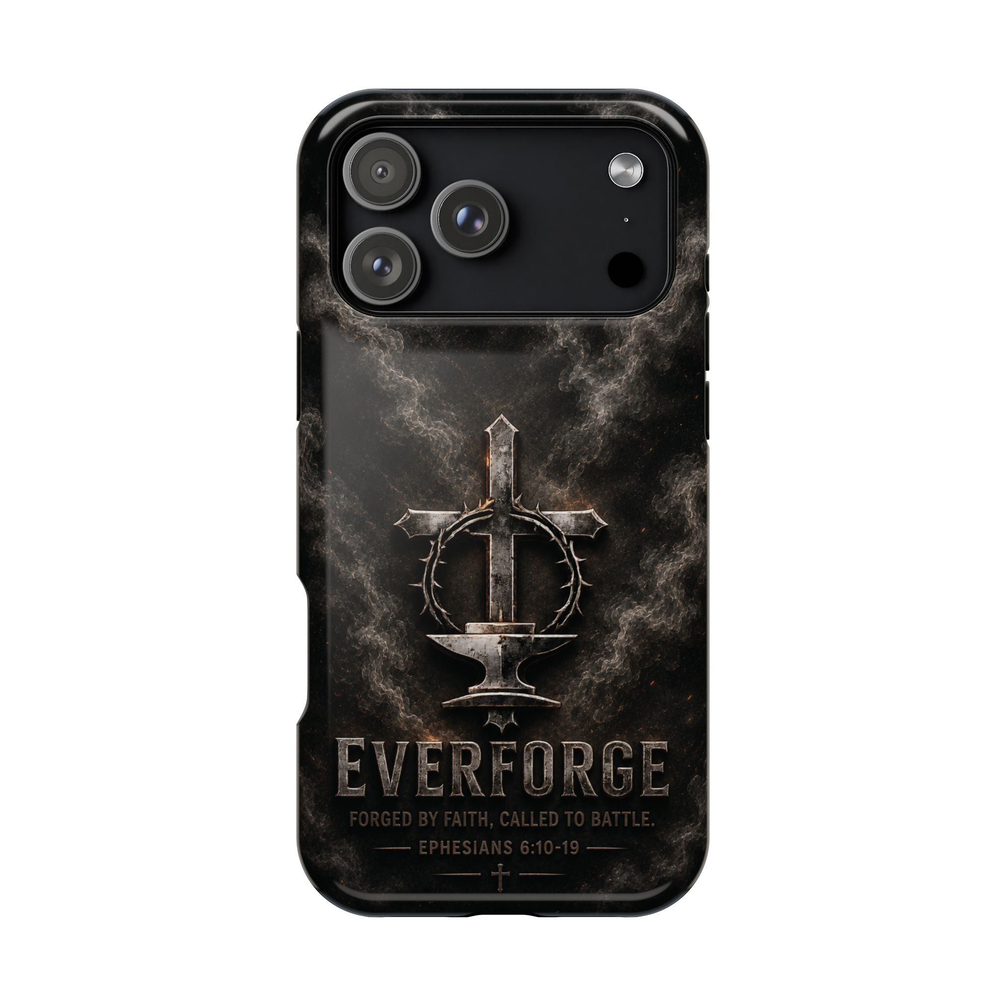 Everforge Faith-Based Magnetic Impact-Resistant Phone Case — "Forged by Faith, Called to Battle" (Ephesians 6:10-19)