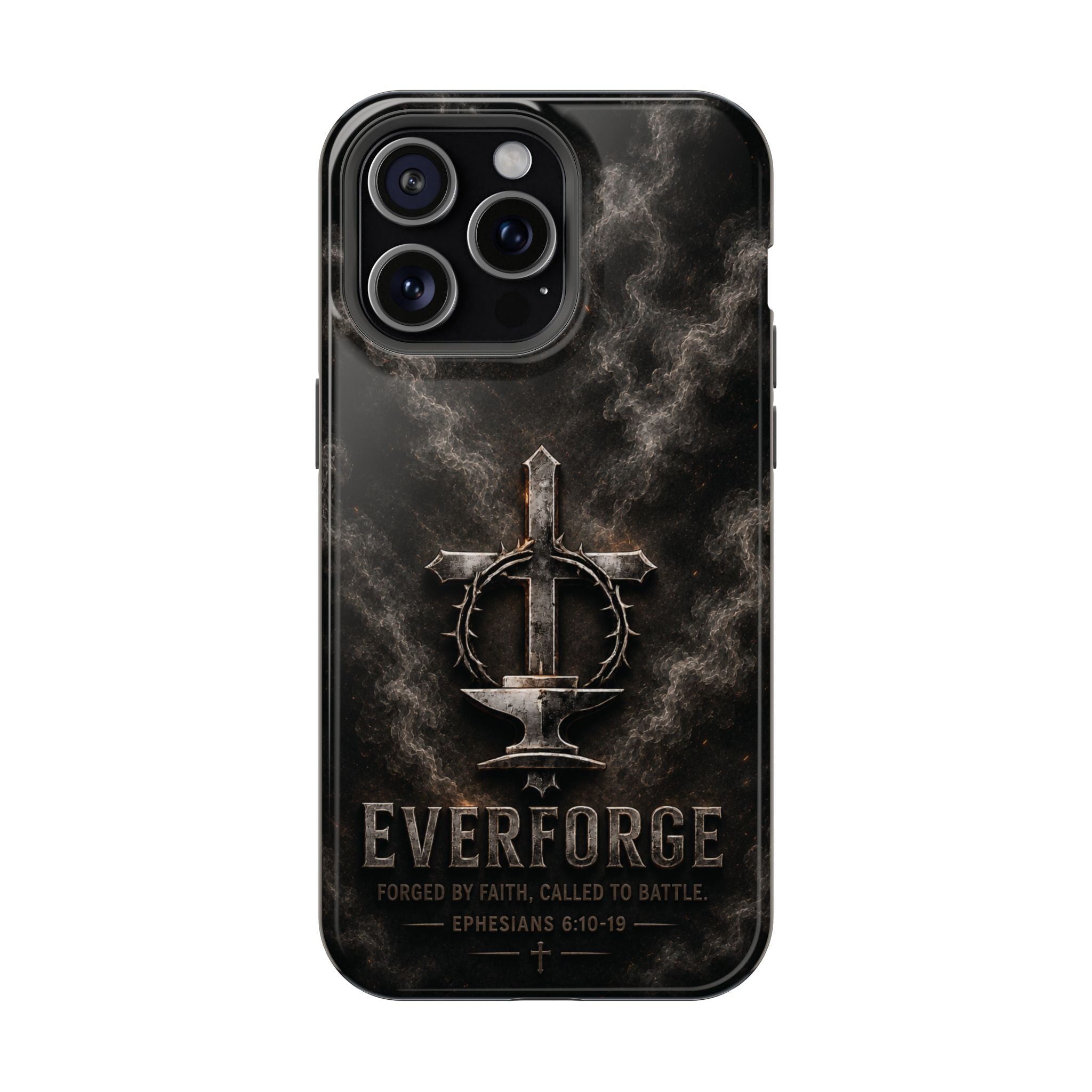 Everforge Faith-Based Magnetic Impact-Resistant Phone Case — "Forged by Faith, Called to Battle" (Ephesians 6:10-19)