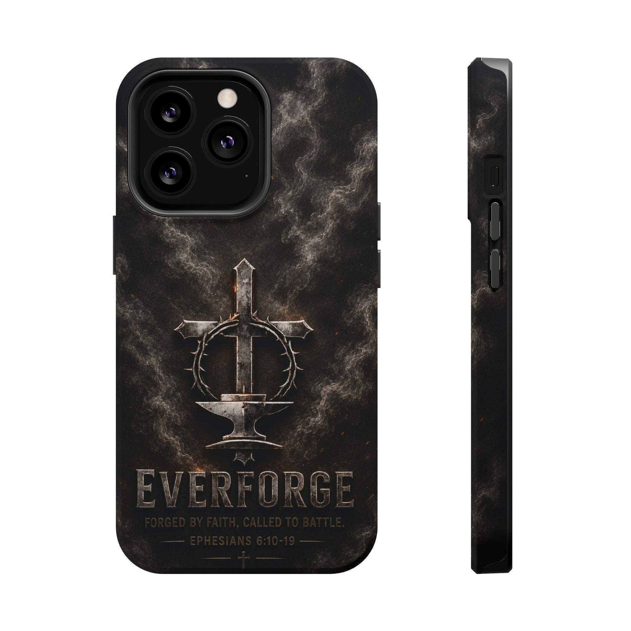 Everforge Faith-Based Magnetic Impact-Resistant Phone Case — "Forged by Faith, Called to Battle" (Ephesians 6:10-19)