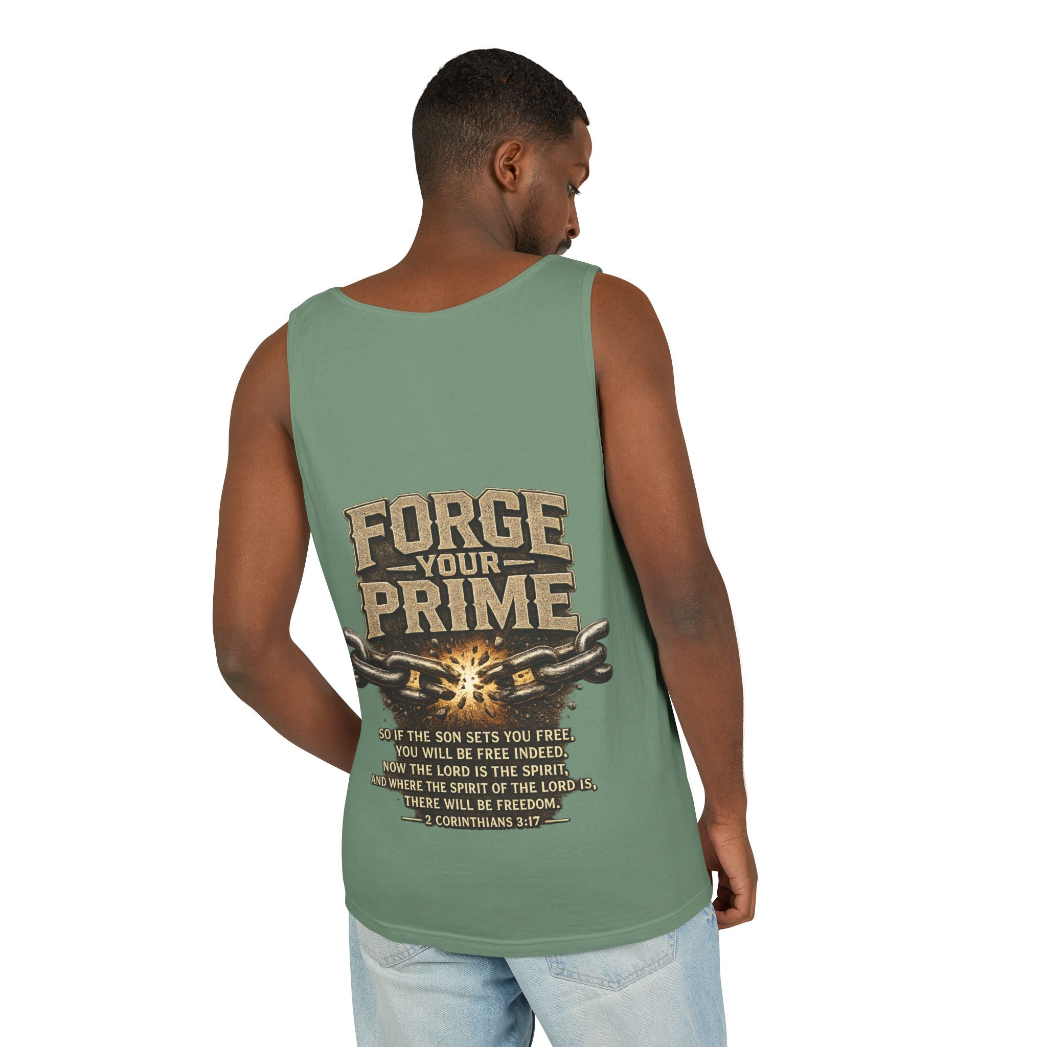 Forge Your Prime 2 Corinthians 3:17 Tank Top - Christian Faith Fitness Tank