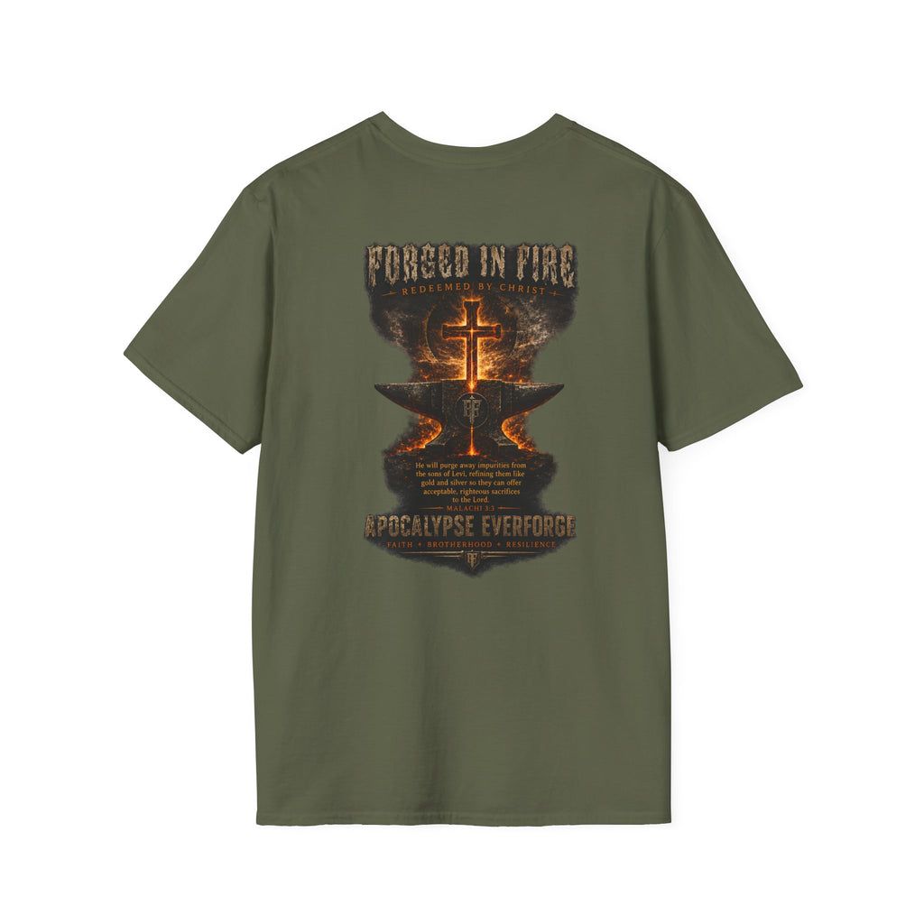 Forged in Fire Anvil Cross T-Shirt — "Forged in Fire" Christian Brotherhood Tee
