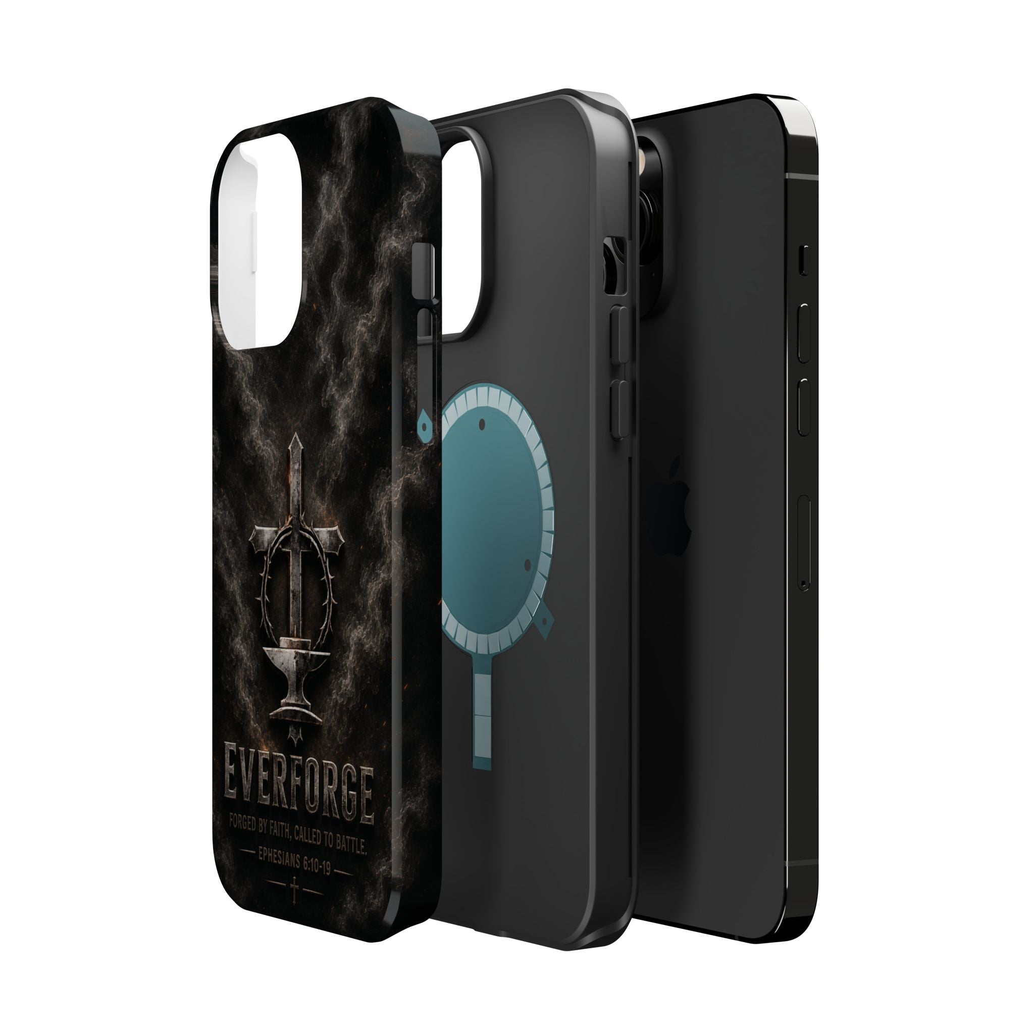 Everforge Faith-Based Magnetic Impact-Resistant Phone Case — "Forged by Faith, Called to Battle" (Ephesians 6:10-19)