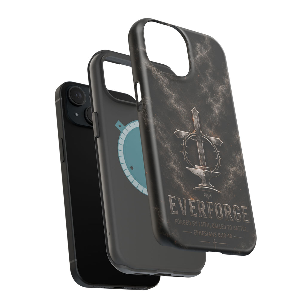 Everforge Faith-Based Magnetic Impact-Resistant Phone Case — "Forged by Faith, Called to Battle" (Ephesians 6:10-19)