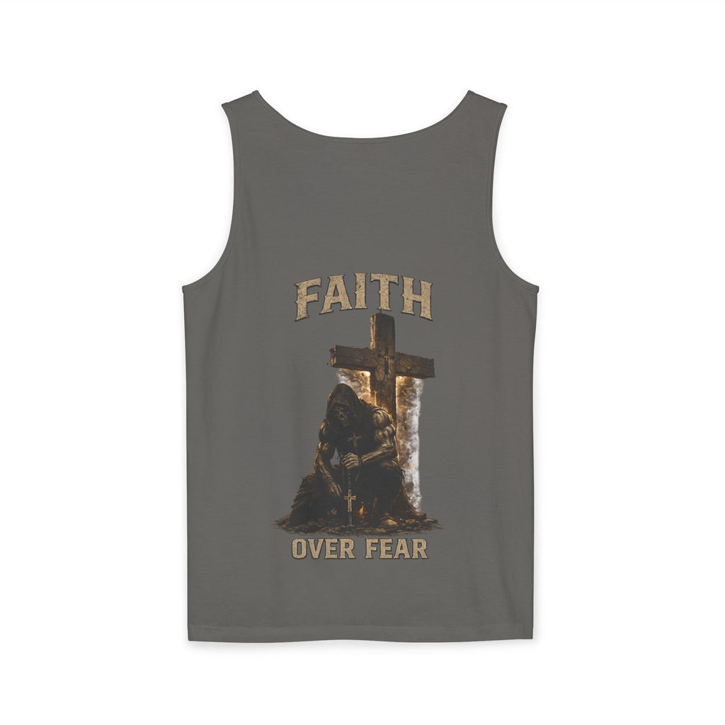 Faith Over Fear Tank Top — Christian Cross Prayer Graphic Tank