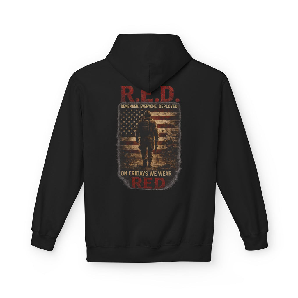 Hoodie — R.E.D. (Remember Everyone Deployed) Patriotic 'On Fridays We Wear Red' Military Support Hoodie