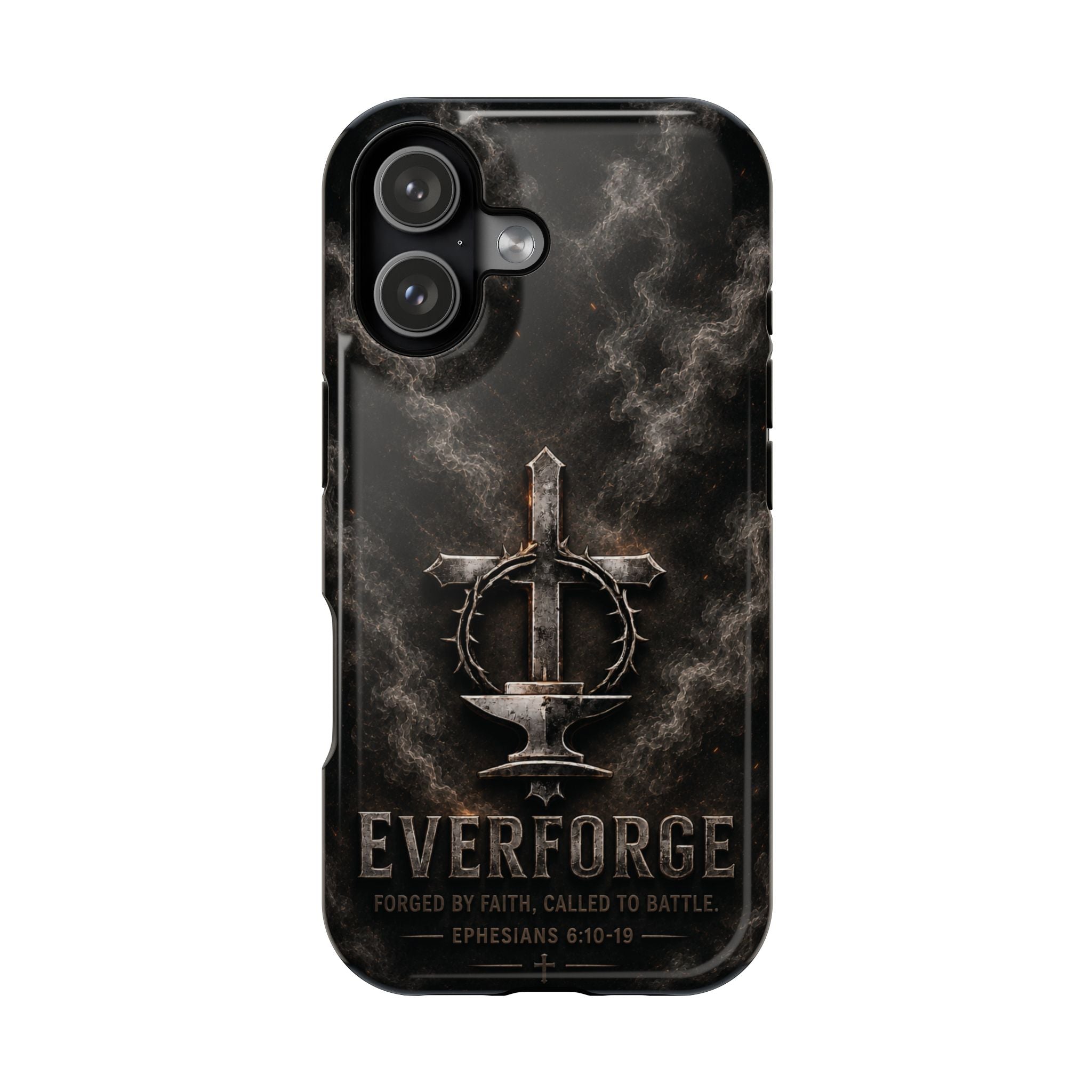 Everforge Faith-Based Magnetic Impact-Resistant Phone Case — "Forged by Faith, Called to Battle" (Ephesians 6:10-19)