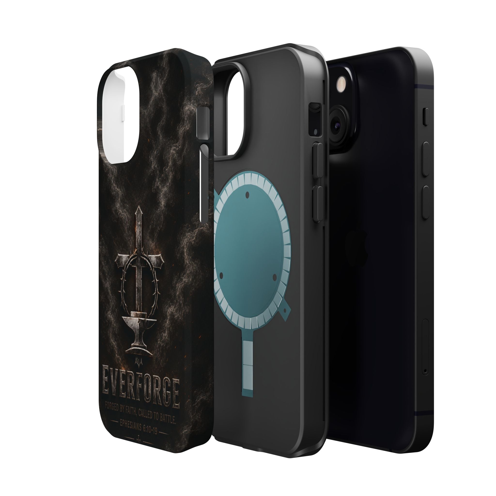 Everforge Faith-Based Magnetic Impact-Resistant Phone Case — "Forged by Faith, Called to Battle" (Ephesians 6:10-19)