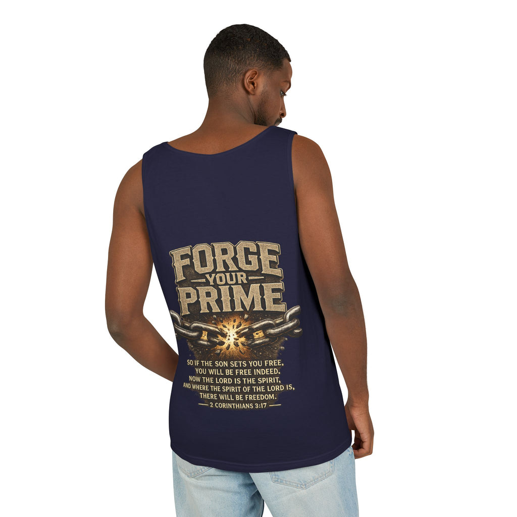 Forge Your Prime 2 Corinthians 3:17 Tank Top - Christian Faith Fitness Tank