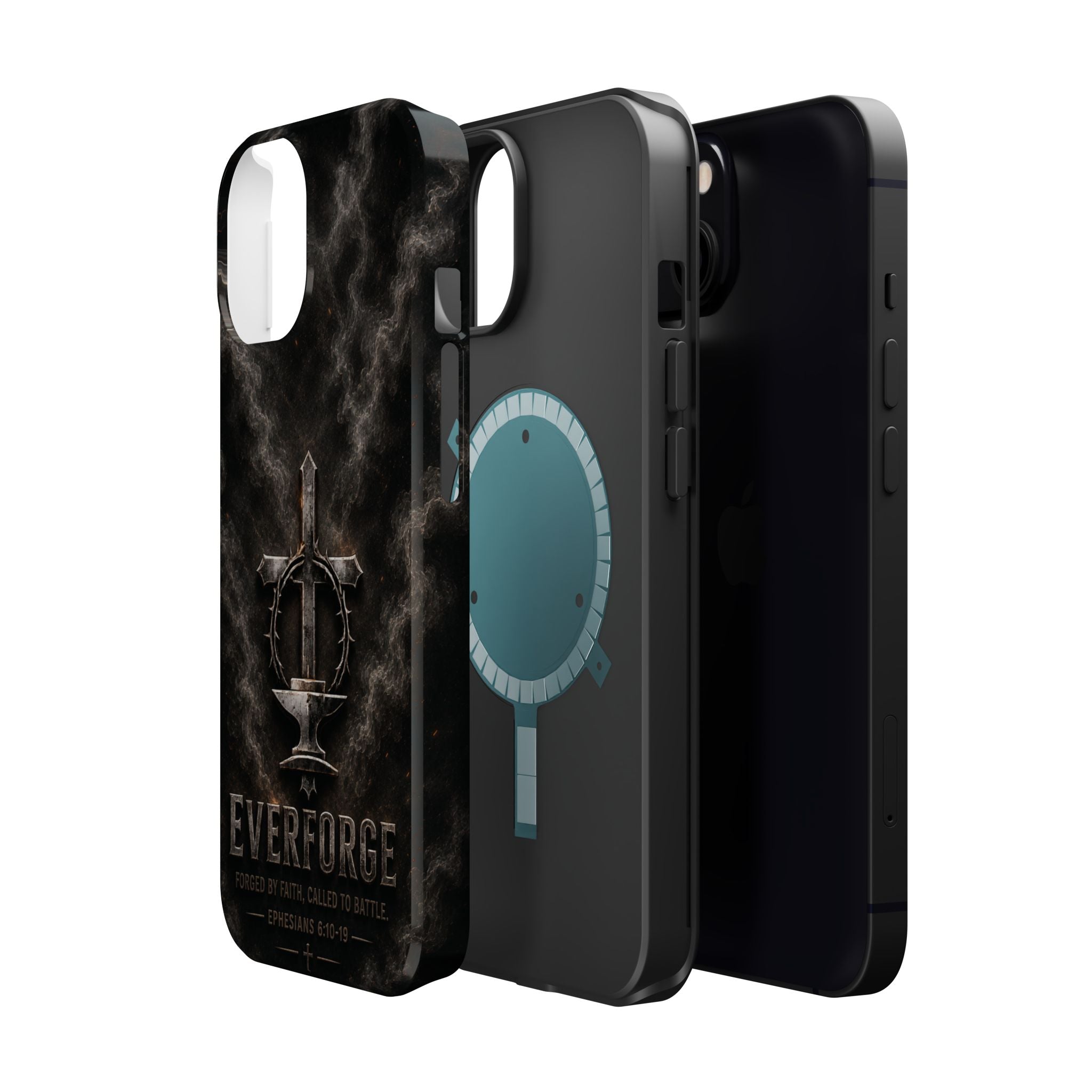 Everforge Faith-Based Magnetic Impact-Resistant Phone Case — "Forged by Faith, Called to Battle" (Ephesians 6:10-19)