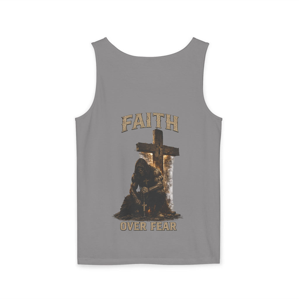 Faith Over Fear Tank Top — Christian Cross Prayer Graphic Tank