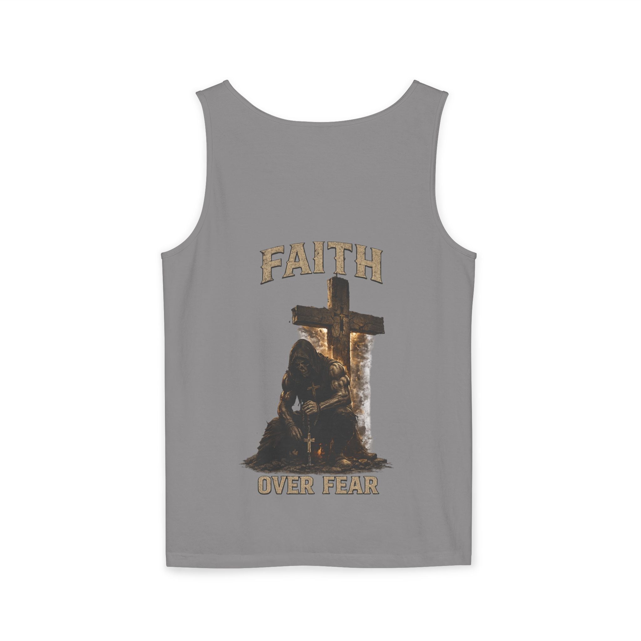 Faith Over Fear Tank Top — Christian Cross Prayer Graphic Tank