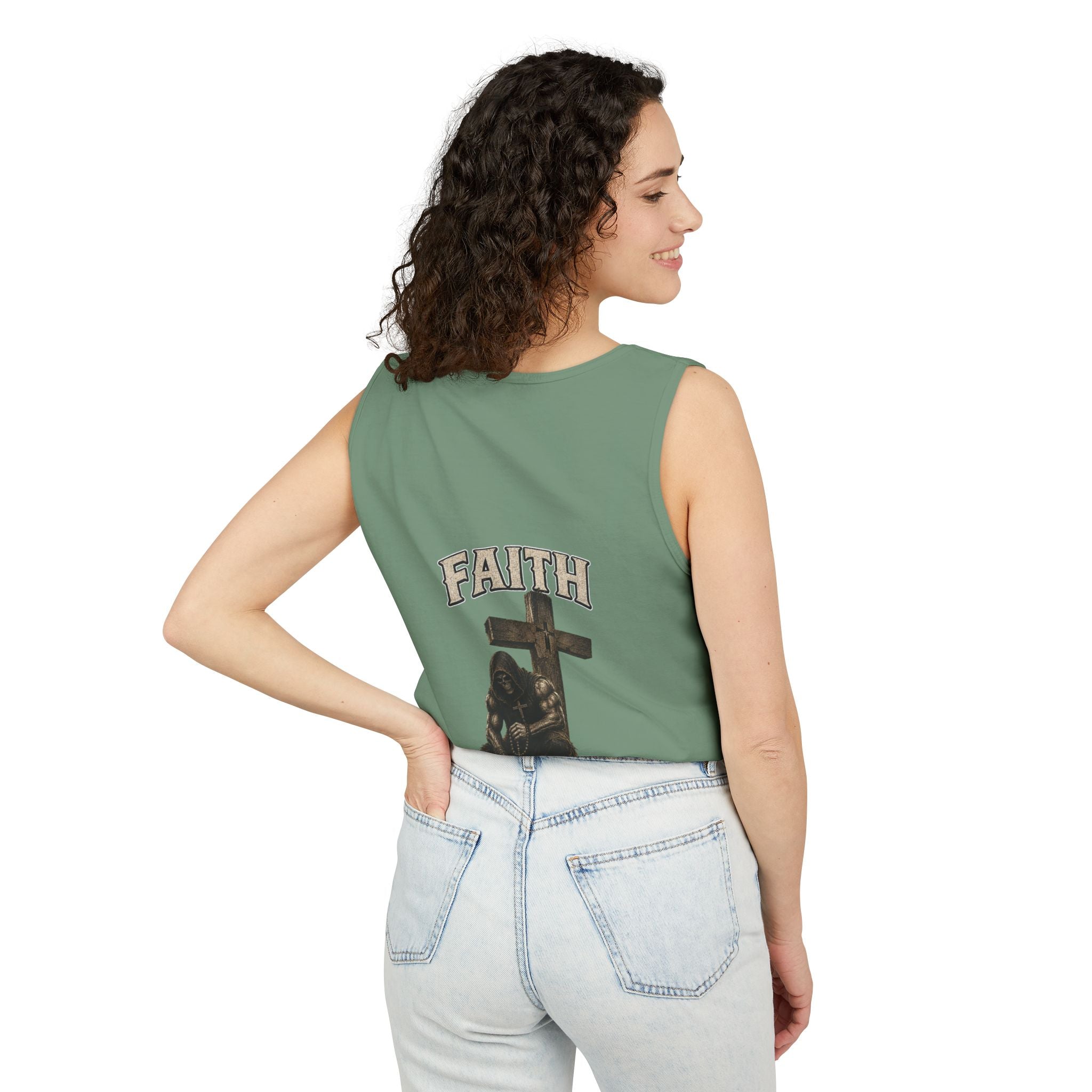 Faith Over Fear Tank Top — Christian Cross Prayer Graphic Tank