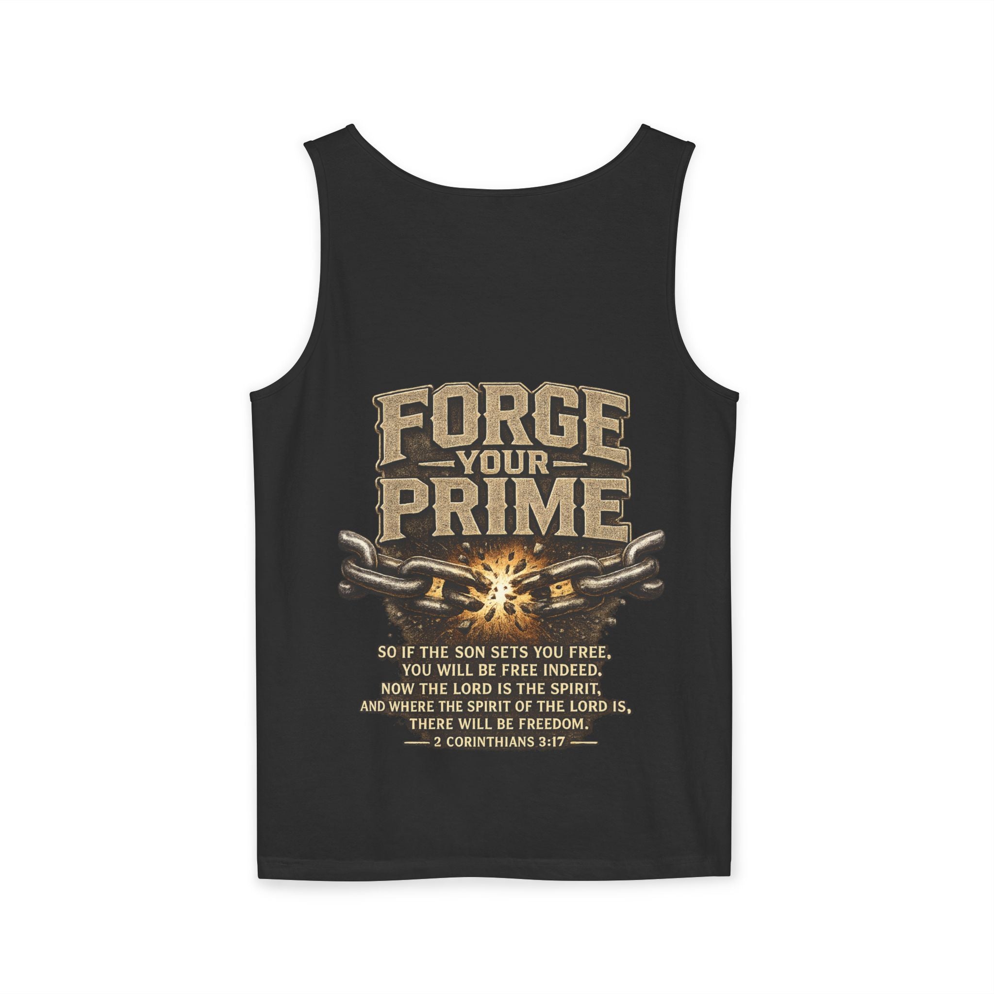 Forge Your Prime 2 Corinthians 3:17 Tank Top - Christian Faith Fitness Tank