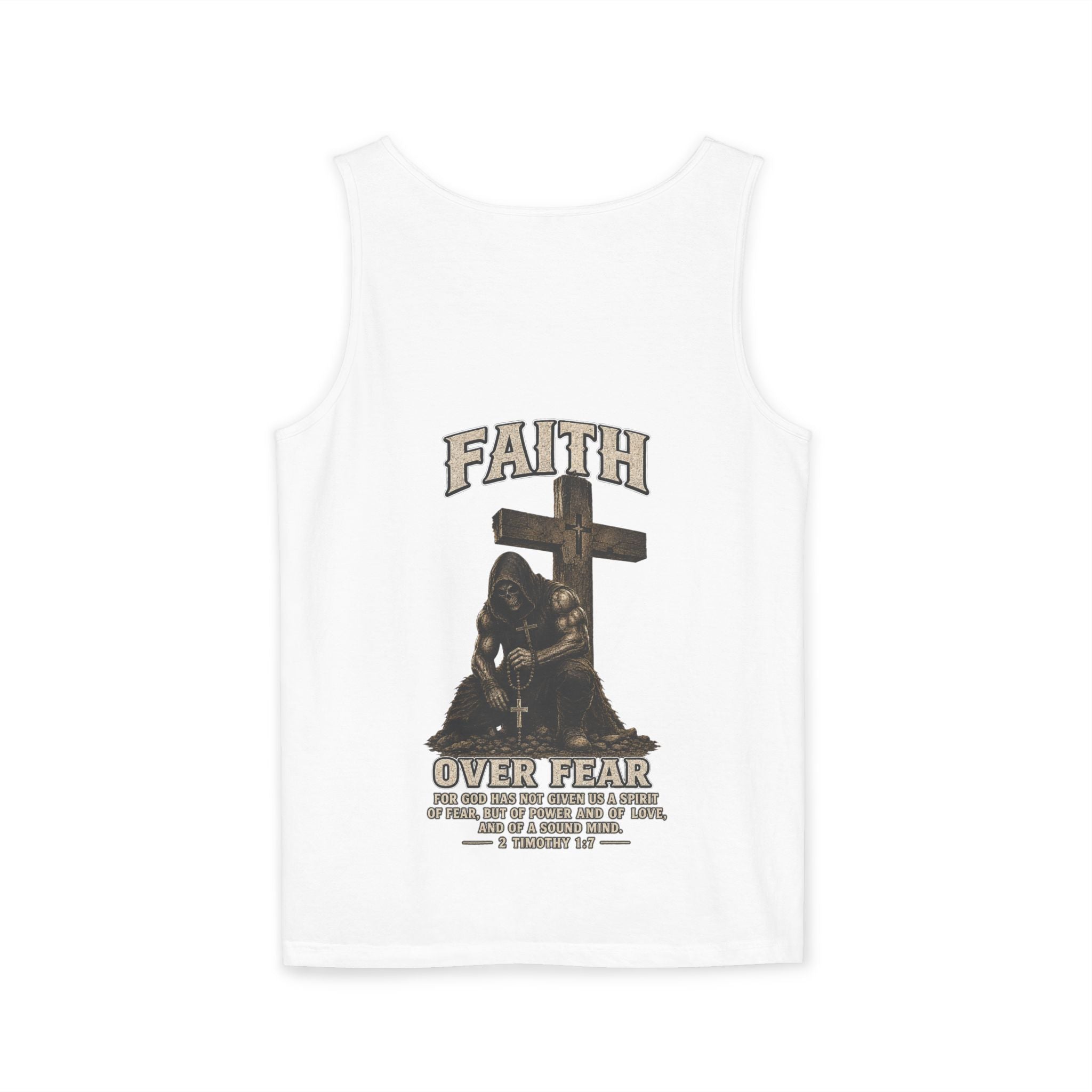 Faith Over Fear Tank Top — Christian Cross Prayer Graphic Tank