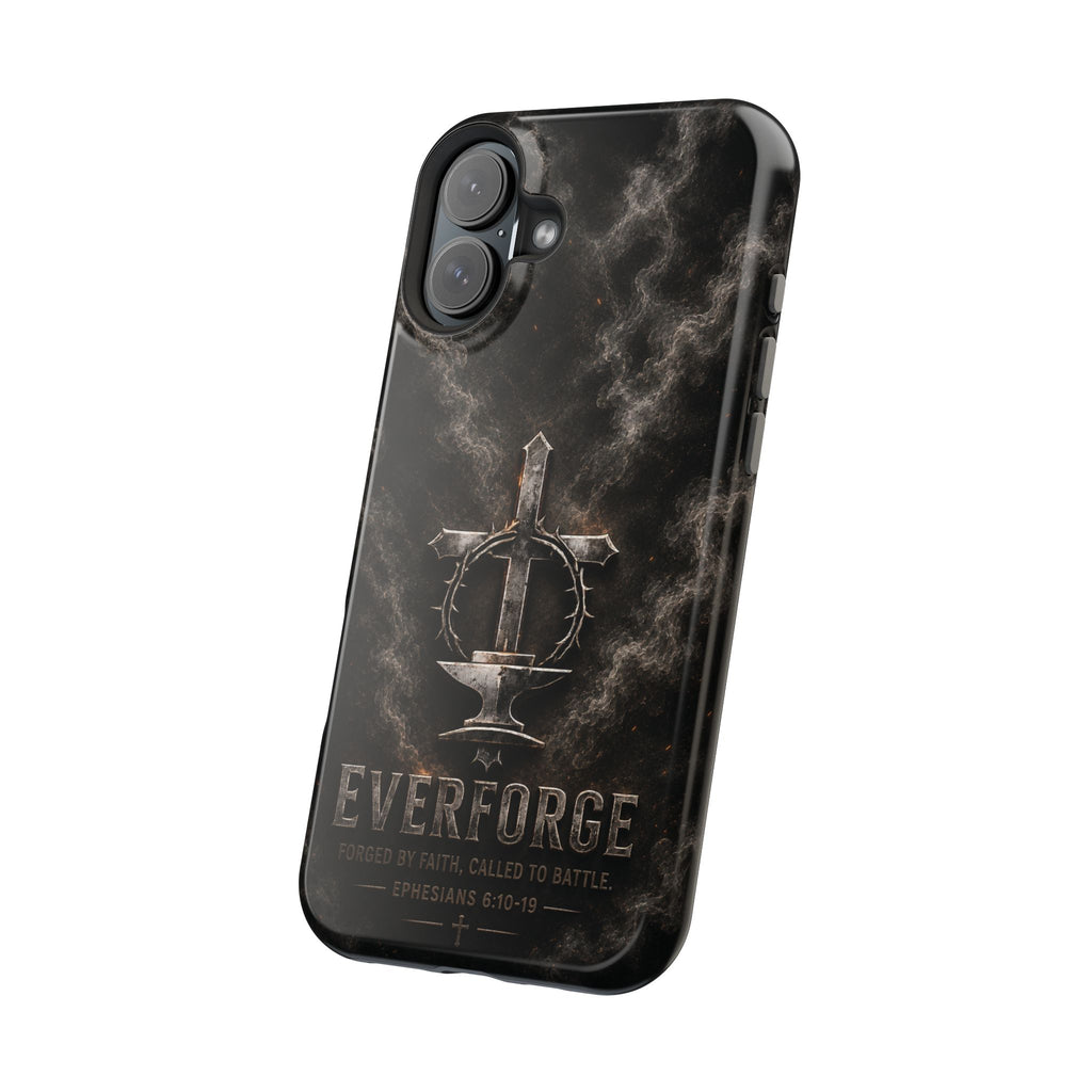 Everforge Faith-Based Magnetic Impact-Resistant Phone Case — "Forged by Faith, Called to Battle" (Ephesians 6:10-19)