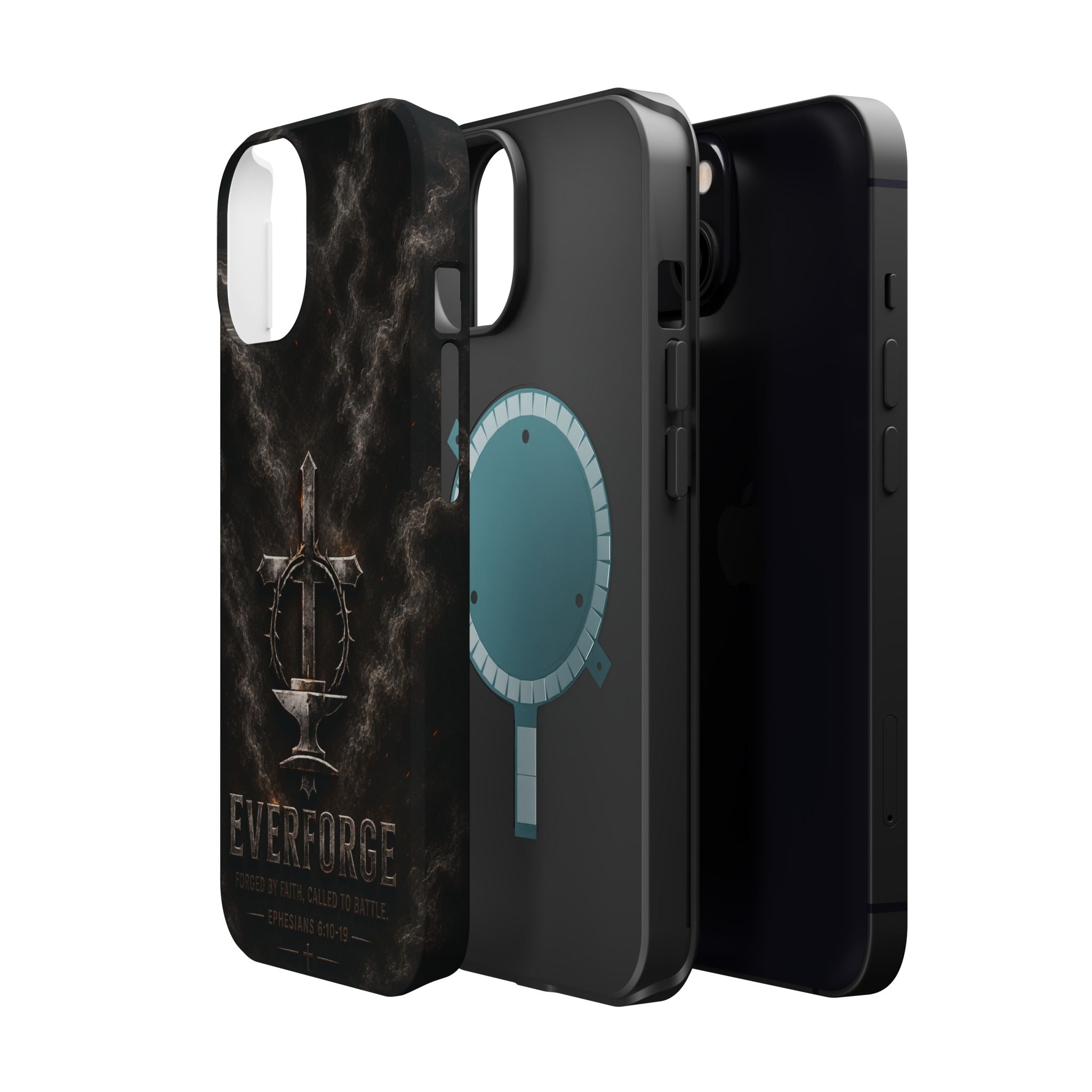 Everforge Faith-Based Magnetic Impact-Resistant Phone Case — "Forged by Faith, Called to Battle" (Ephesians 6:10-19)