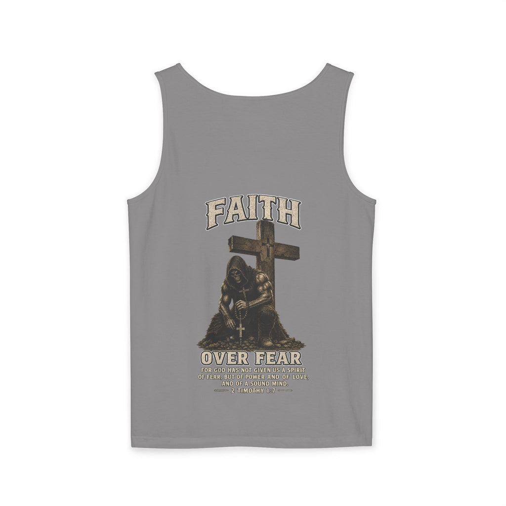 Faith Over Fear Tank Top — Christian Cross Prayer Graphic Tank