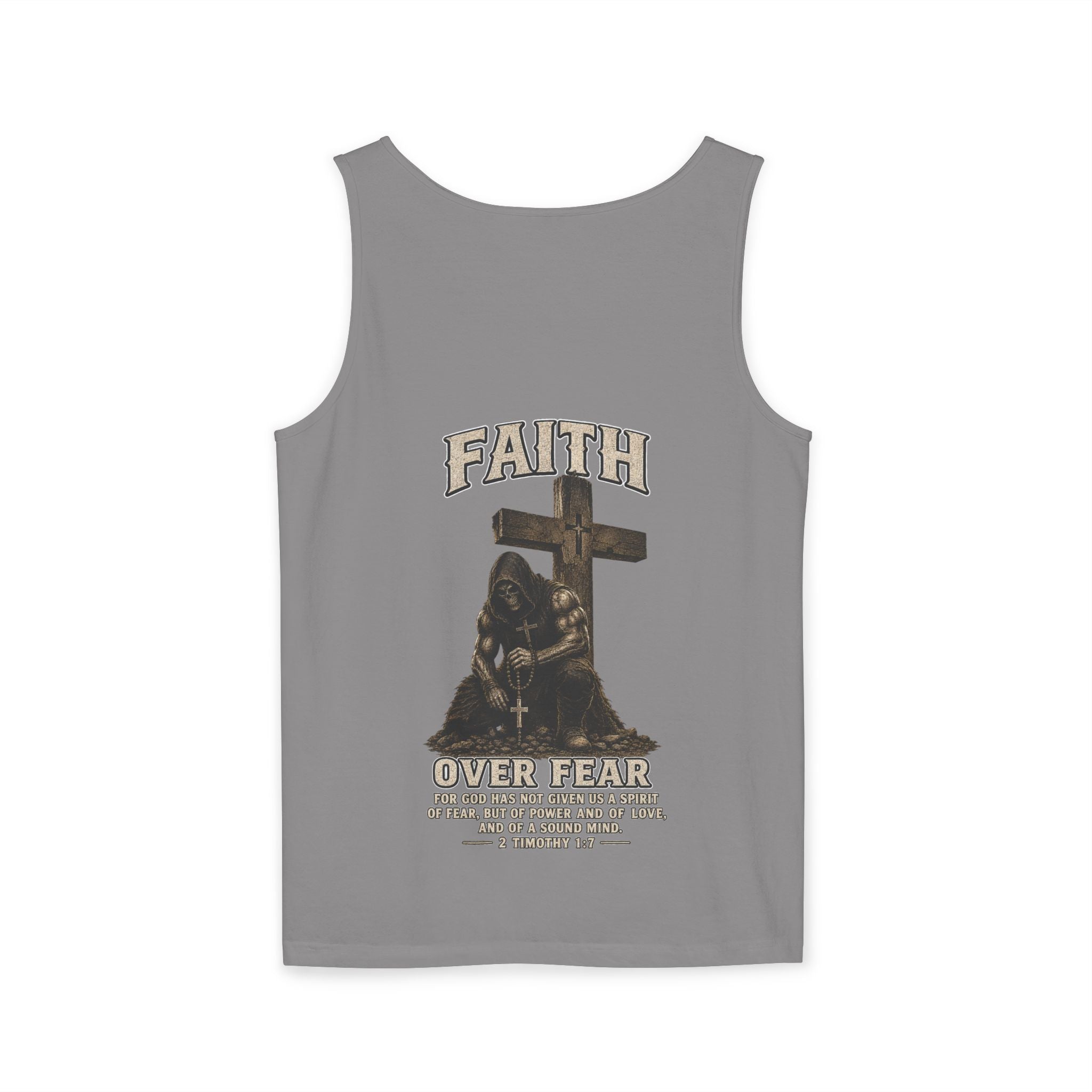 Faith Over Fear Tank Top — Christian Cross Prayer Graphic Tank