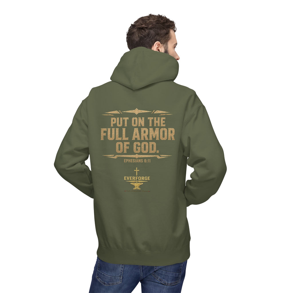 Warrior for Christ Hoodie — "Put On the Full Armor of God" Christian Faith Pullover