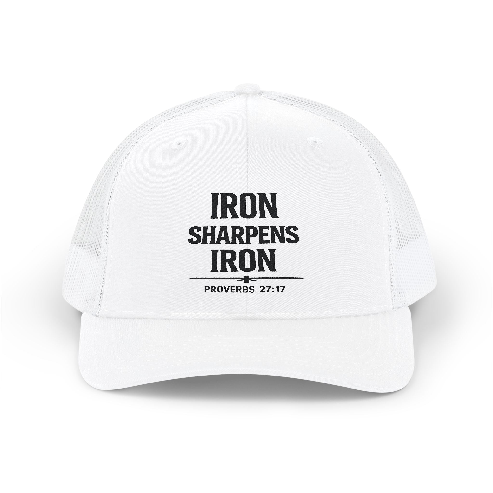 Iron Sharpens Iron Trucker Cap – Proverbs 27:17 Faith Snapback Hat