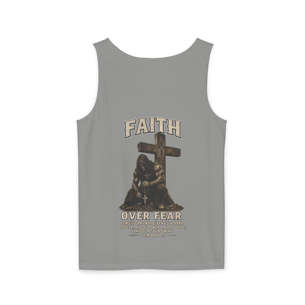 Faith Over Fear Tank Top — Christian Cross Prayer Graphic Tank