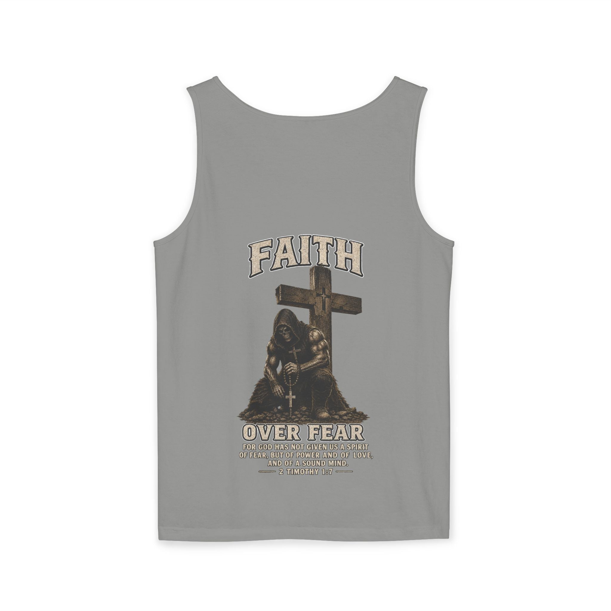Faith Over Fear Tank Top — Christian Cross Prayer Graphic Tank