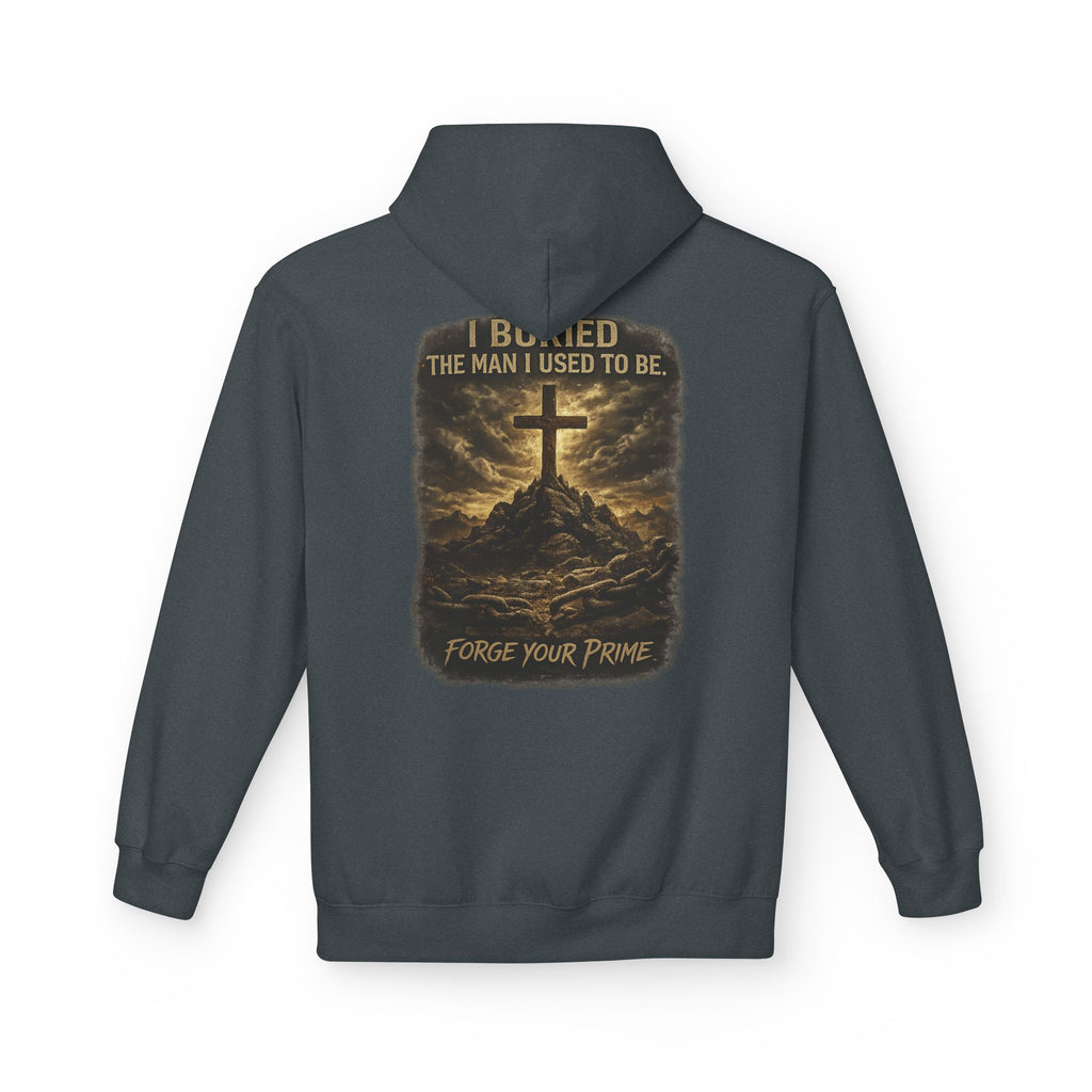 Christian Cross Hoodie — "I Became The Man I Used To Be" Faith Graphic Pullover