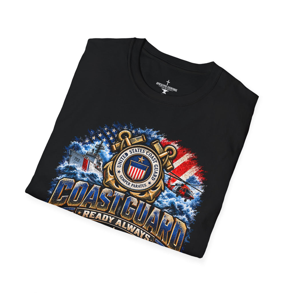 Coast Guard 'Ready Always' T‑Shirt — Called to Save Psalm 107:6 Tribute Tee