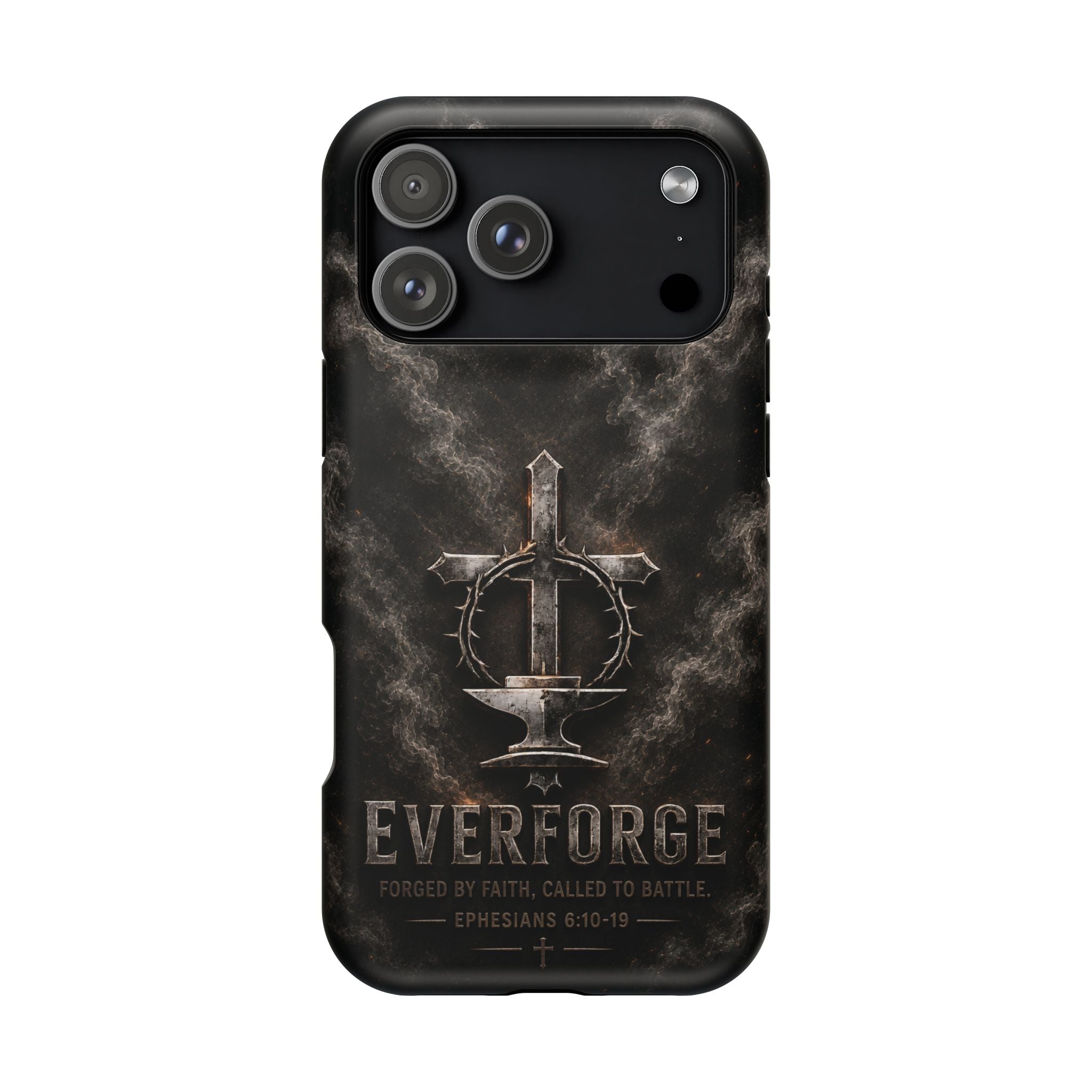 Everforge Faith-Based Magnetic Impact-Resistant Phone Case — "Forged by Faith, Called to Battle" (Ephesians 6:10-19)