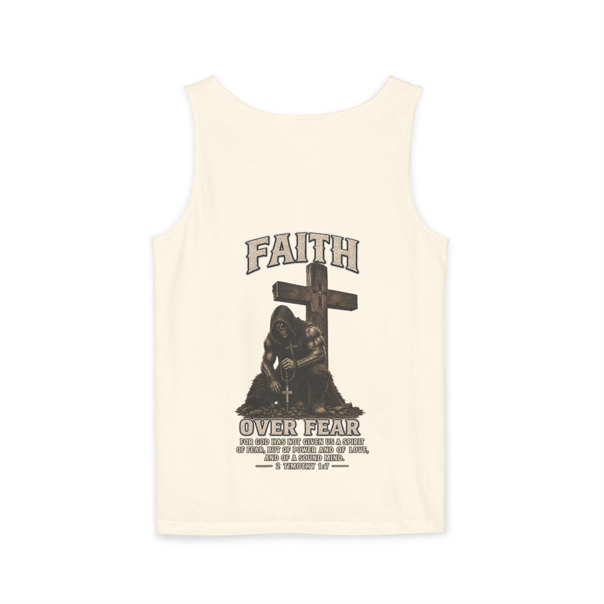 Faith Over Fear Tank Top — Christian Cross Prayer Graphic Tank