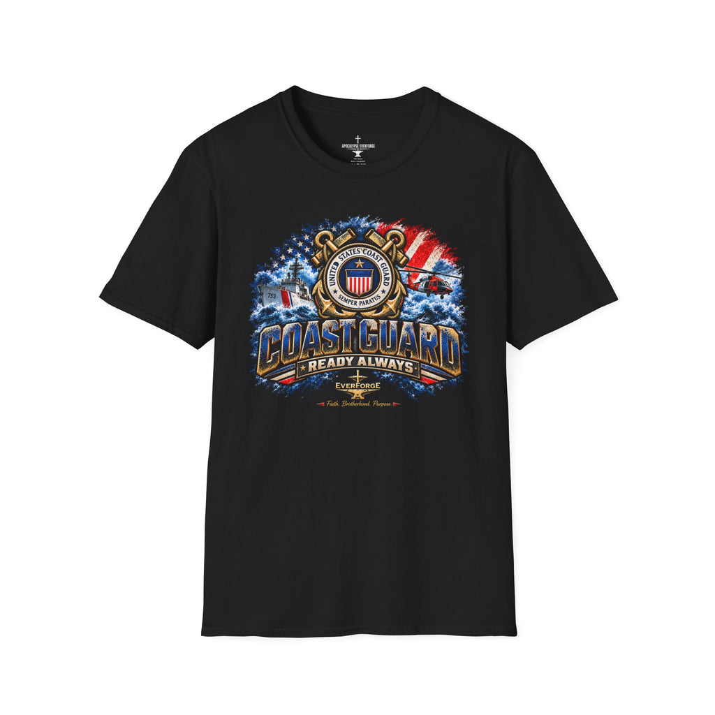 Coast Guard 'Ready Always' T‑Shirt — Called to Save Psalm 107:6 Tribute Tee