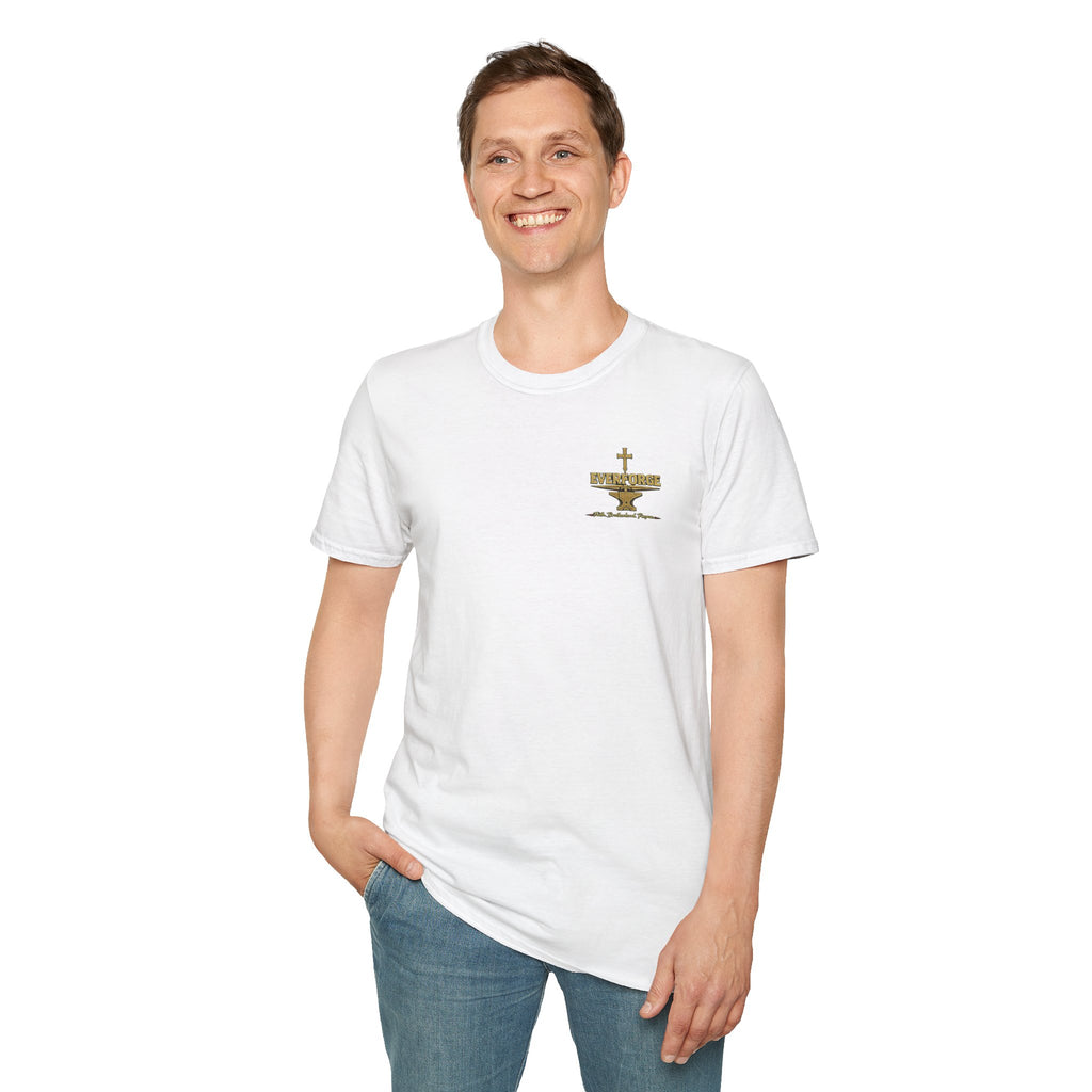 Forged in Fire Anvil Cross T-Shirt — "Forged in Fire" Christian Brotherhood Tee