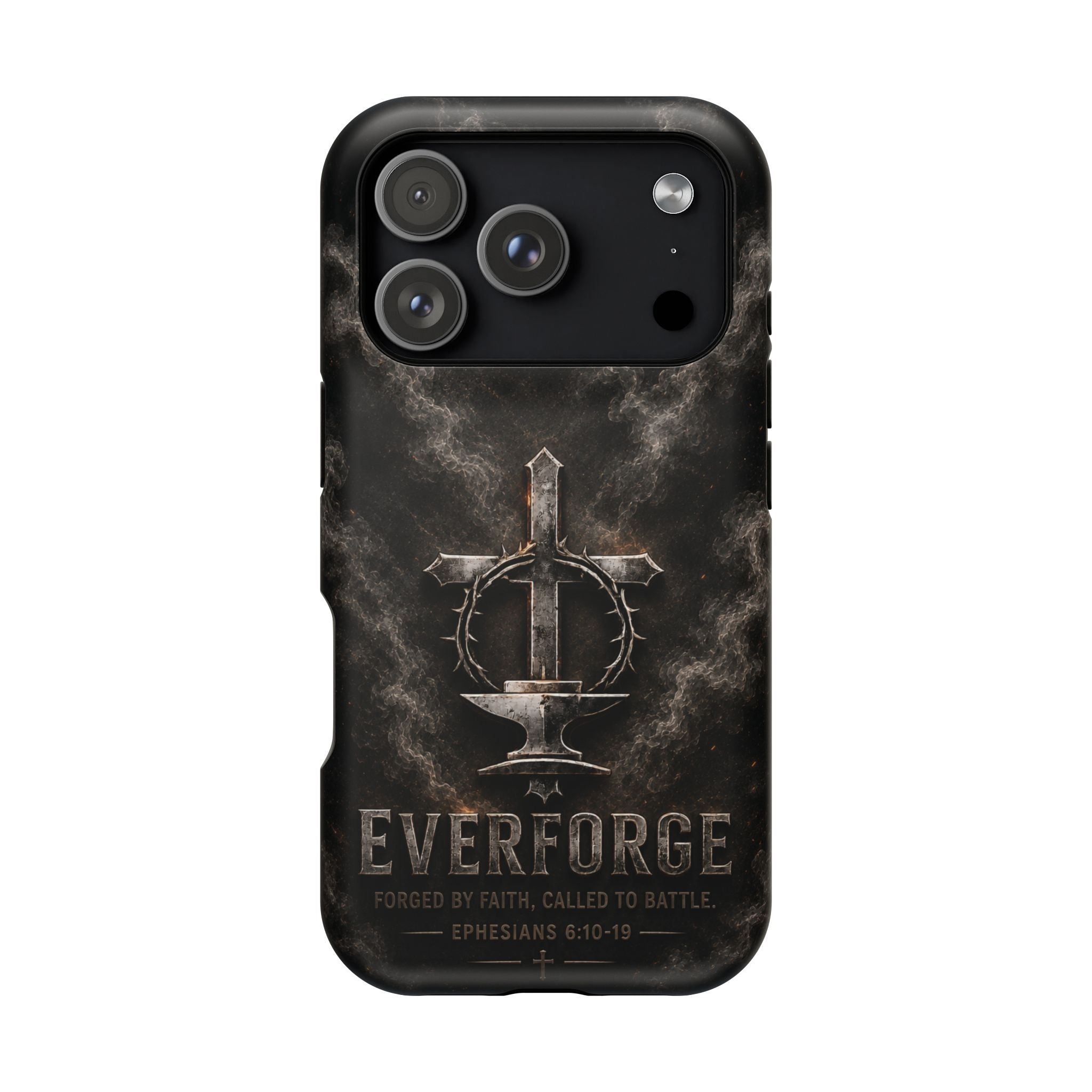 Everforge Faith-Based Magnetic Impact-Resistant Phone Case — "Forged by Faith, Called to Battle" (Ephesians 6:10-19)