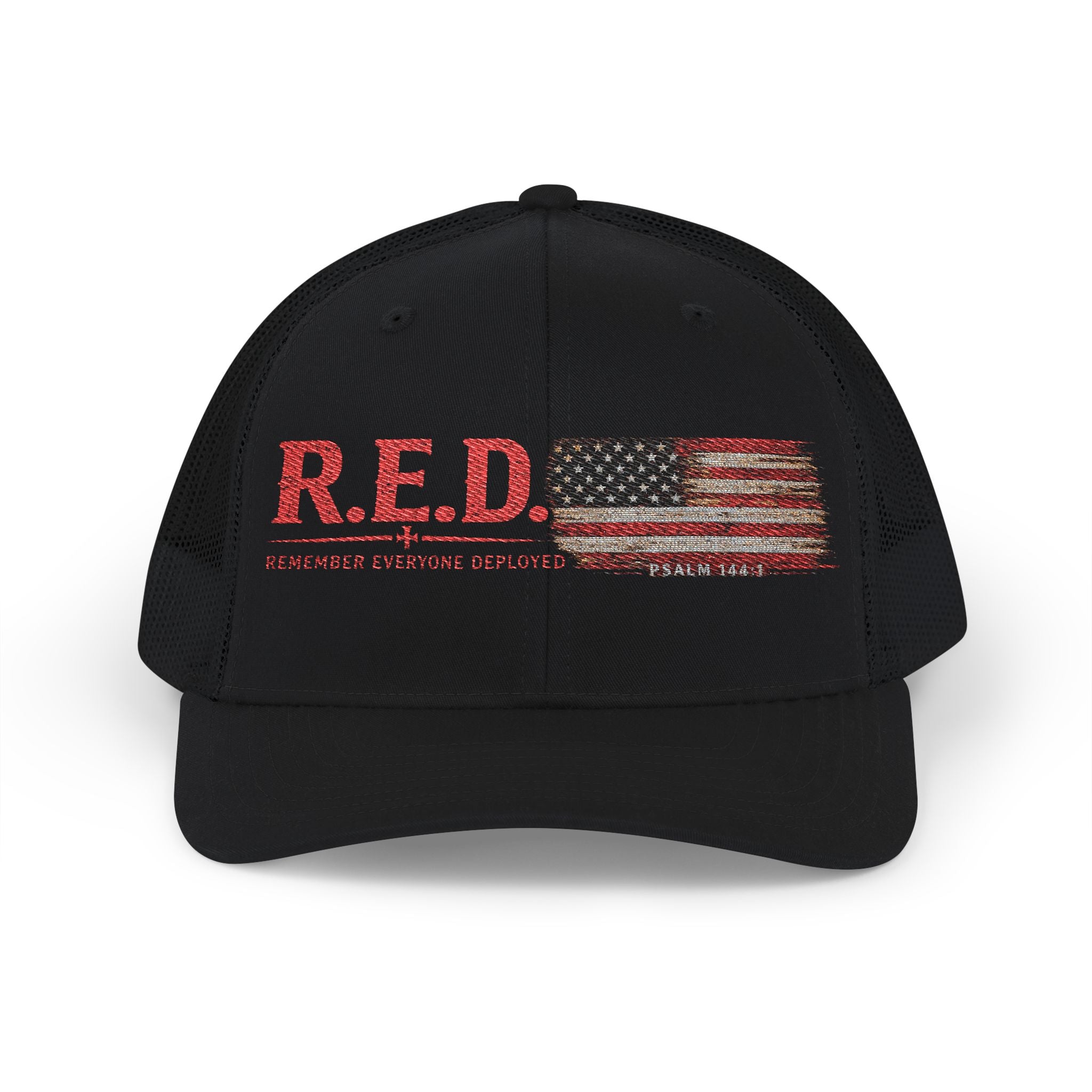 R.E.D. Distressed Flag Trucker Cap