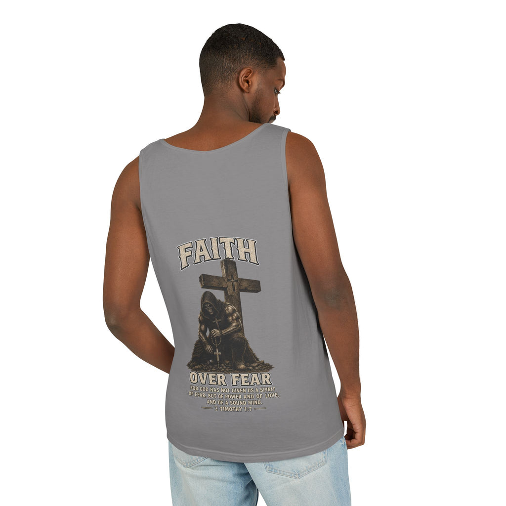 Faith Over Fear Tank Top — Christian Cross Prayer Graphic Tank