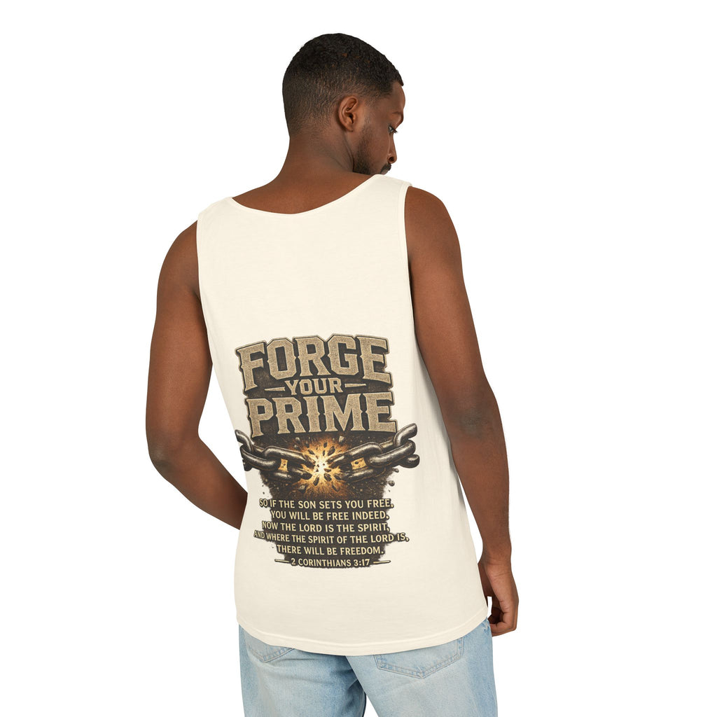 Forge Your Prime 2 Corinthians 3:17 Tank Top - Christian Faith Fitness Tank