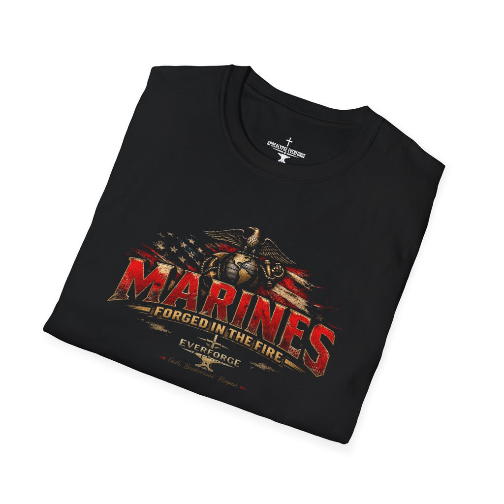 Marines T-Shirt - "Forged in the Fire" / "The Few The Faithful" Military Tribute Tee