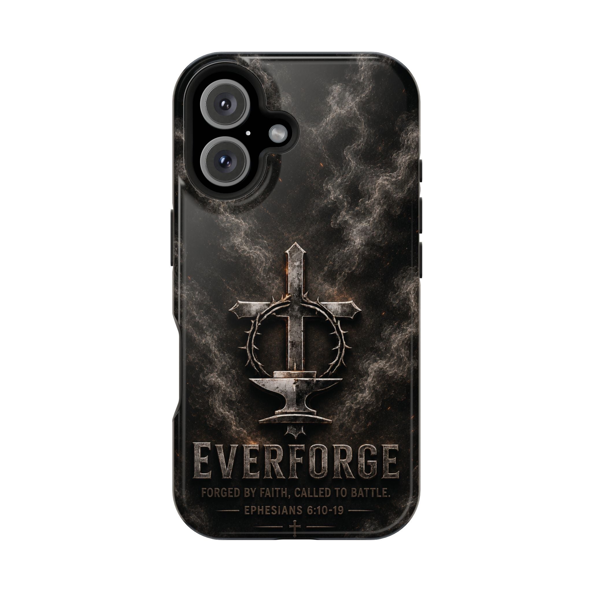 Everforge Faith-Based Magnetic Impact-Resistant Phone Case — "Forged by Faith, Called to Battle" (Ephesians 6:10-19)