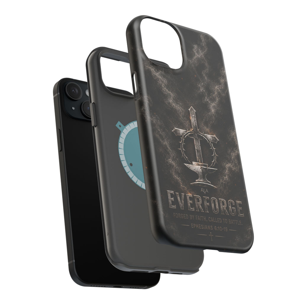 Everforge Faith-Based Magnetic Impact-Resistant Phone Case — "Forged by Faith, Called to Battle" (Ephesians 6:10-19)