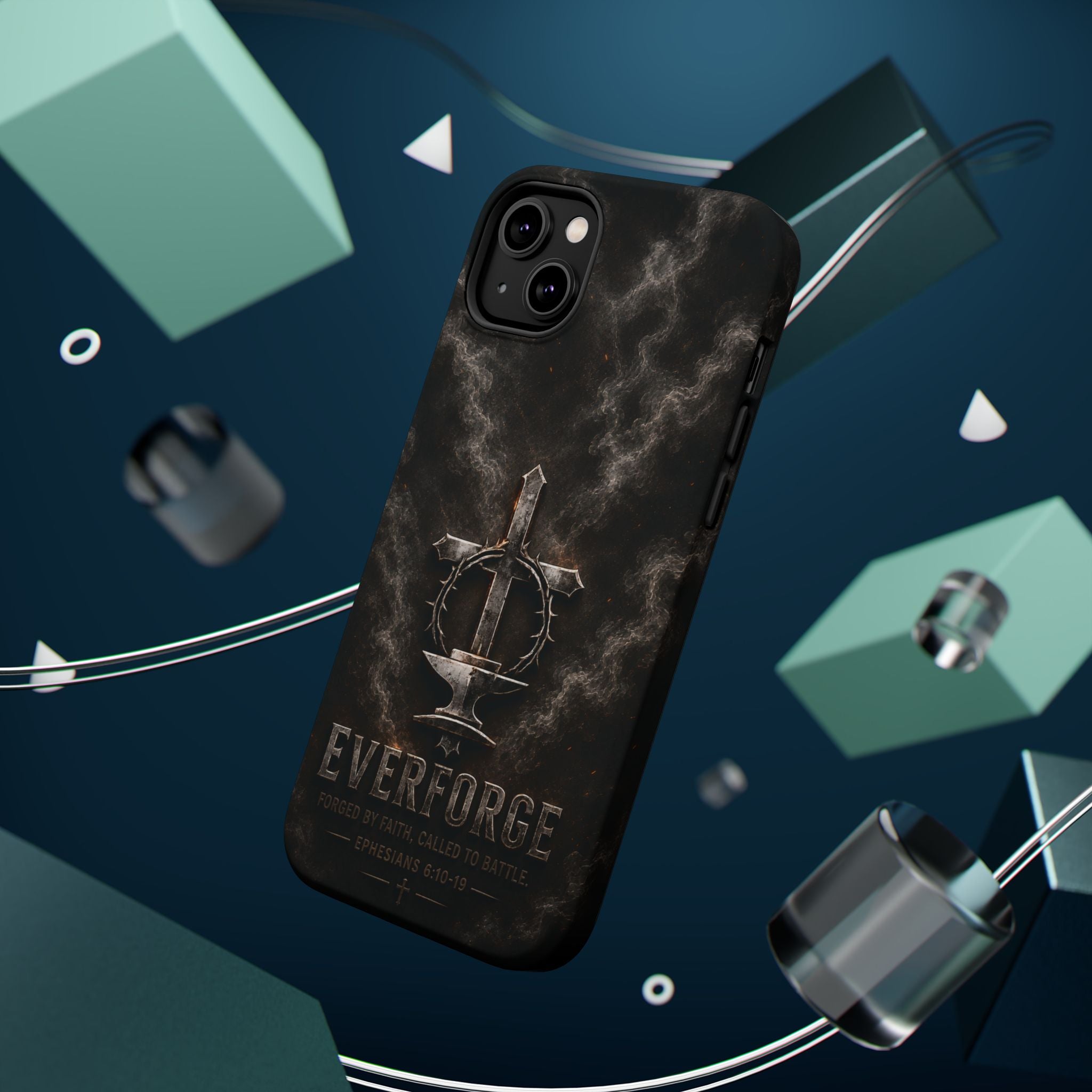 Everforge Faith-Based Magnetic Impact-Resistant Phone Case — "Forged by Faith, Called to Battle" (Ephesians 6:10-19)