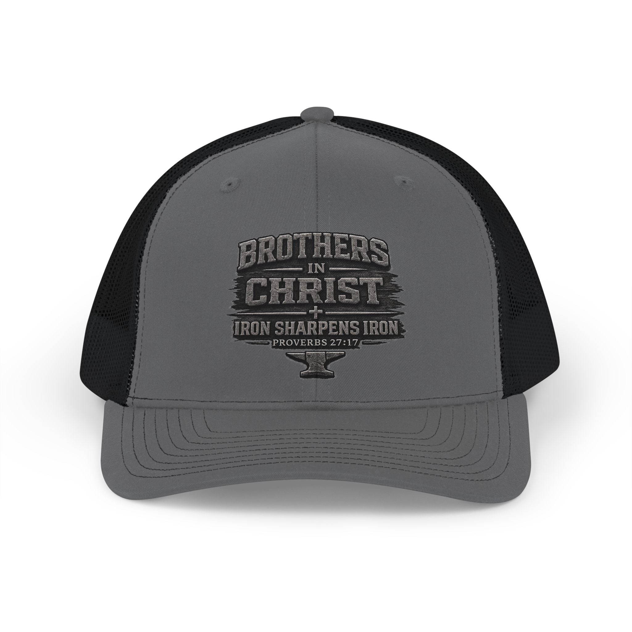 Iron Sharpens Iron Trucker Cap – Proverbs 27:17 Faith Snapback Hat