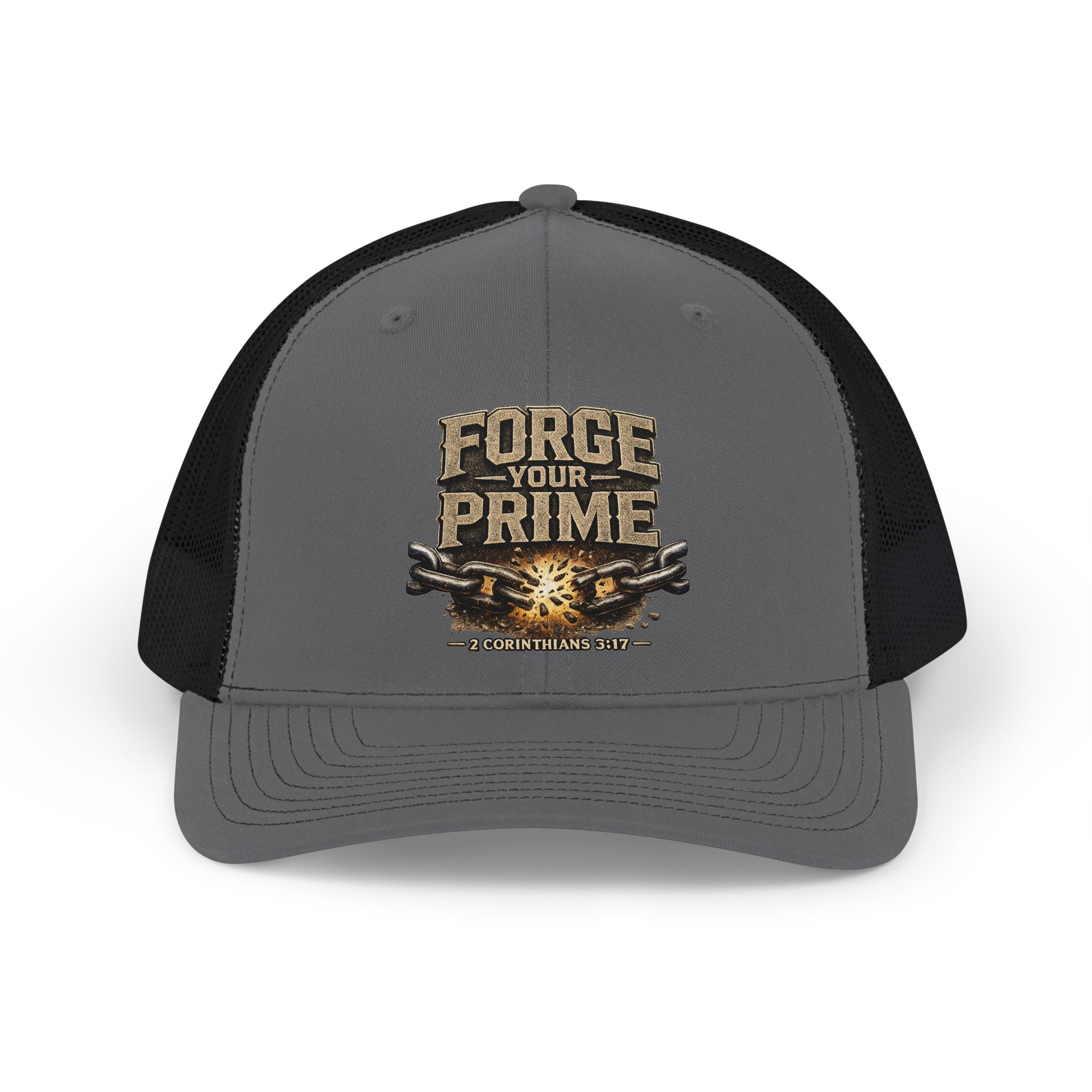 Forge Your Prime Snapback Trucker Cap — Motivational Anvil Design