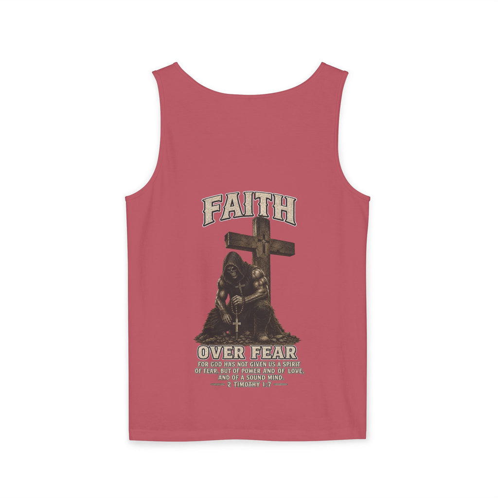 Faith Over Fear Tank Top — Christian Cross Prayer Graphic Tank