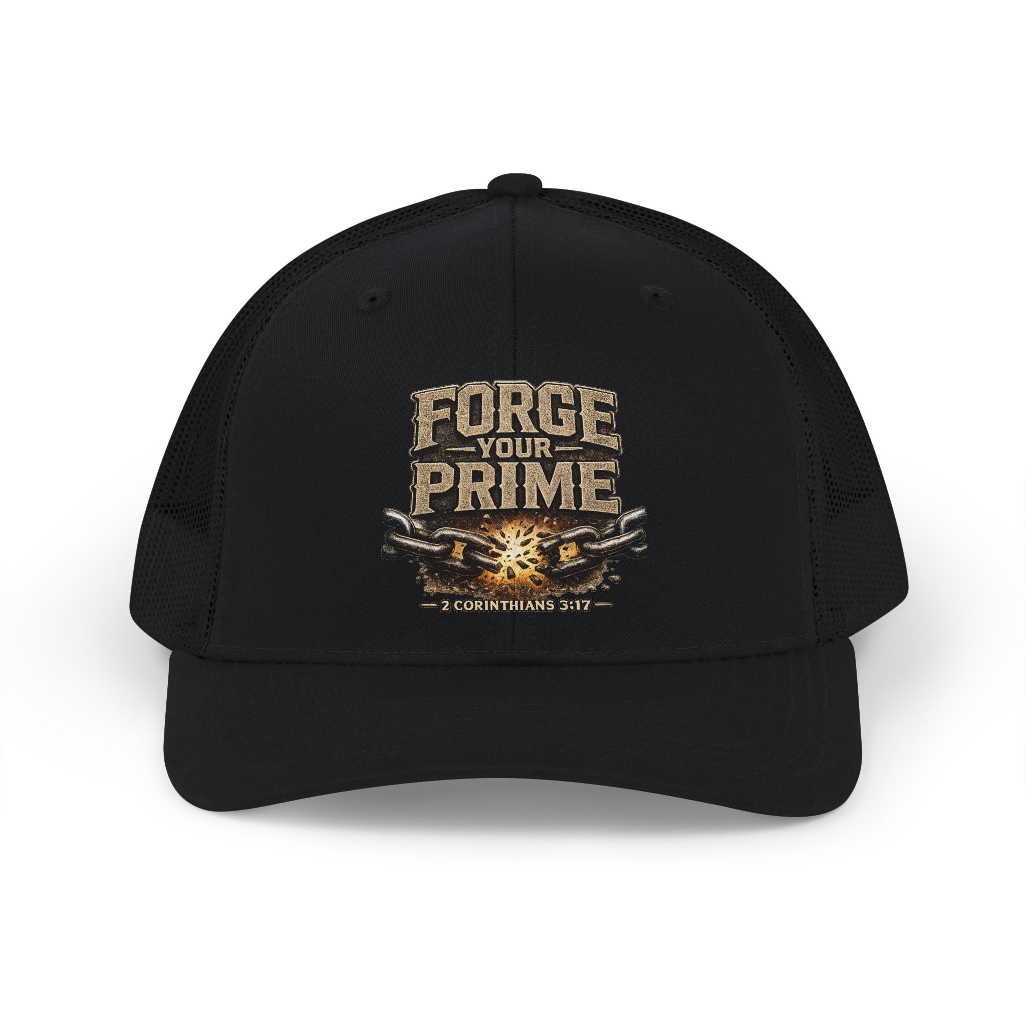 Forge Your Prime Snapback Trucker Cap — Motivational Anvil Design