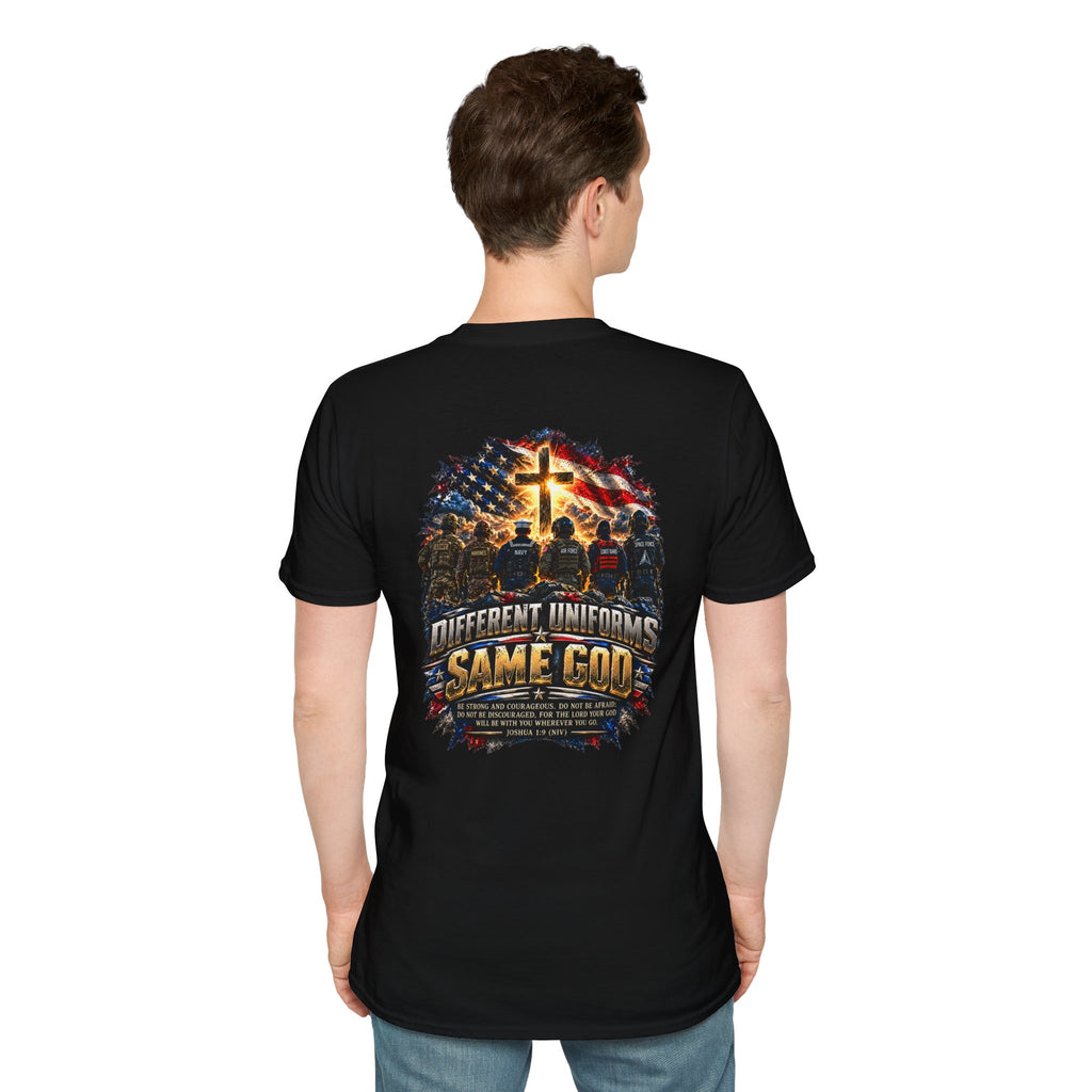 Veteran's Day Christian Military T-Shirt – One Mission, Same God Patriotic Faith Design