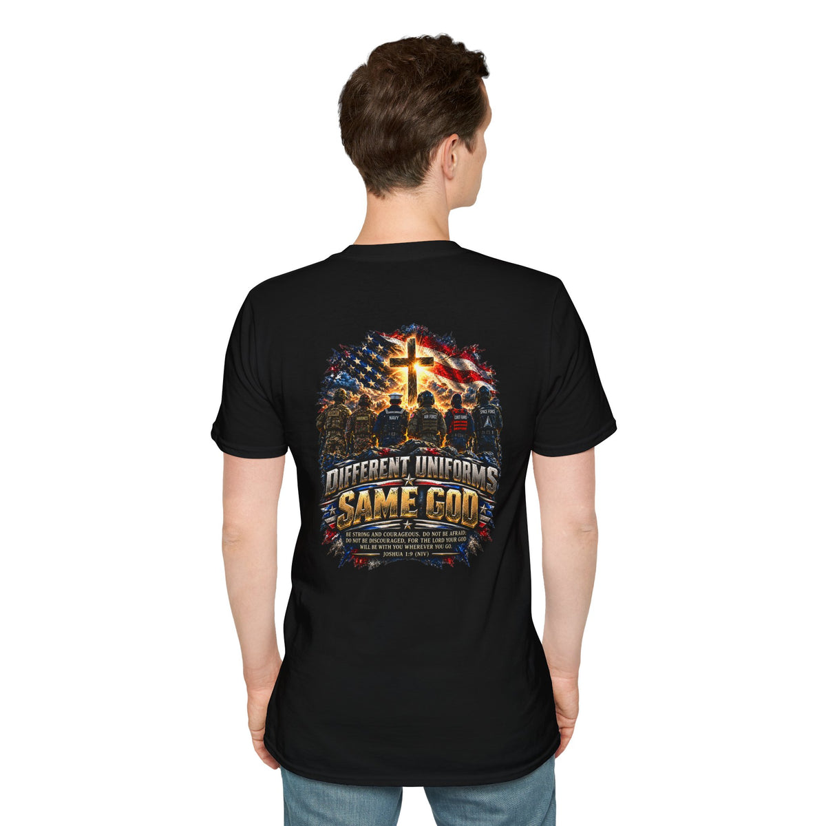 Veteran's Day Christian Military T-Shirt – One Mission, Same God Patriotic Faith Design