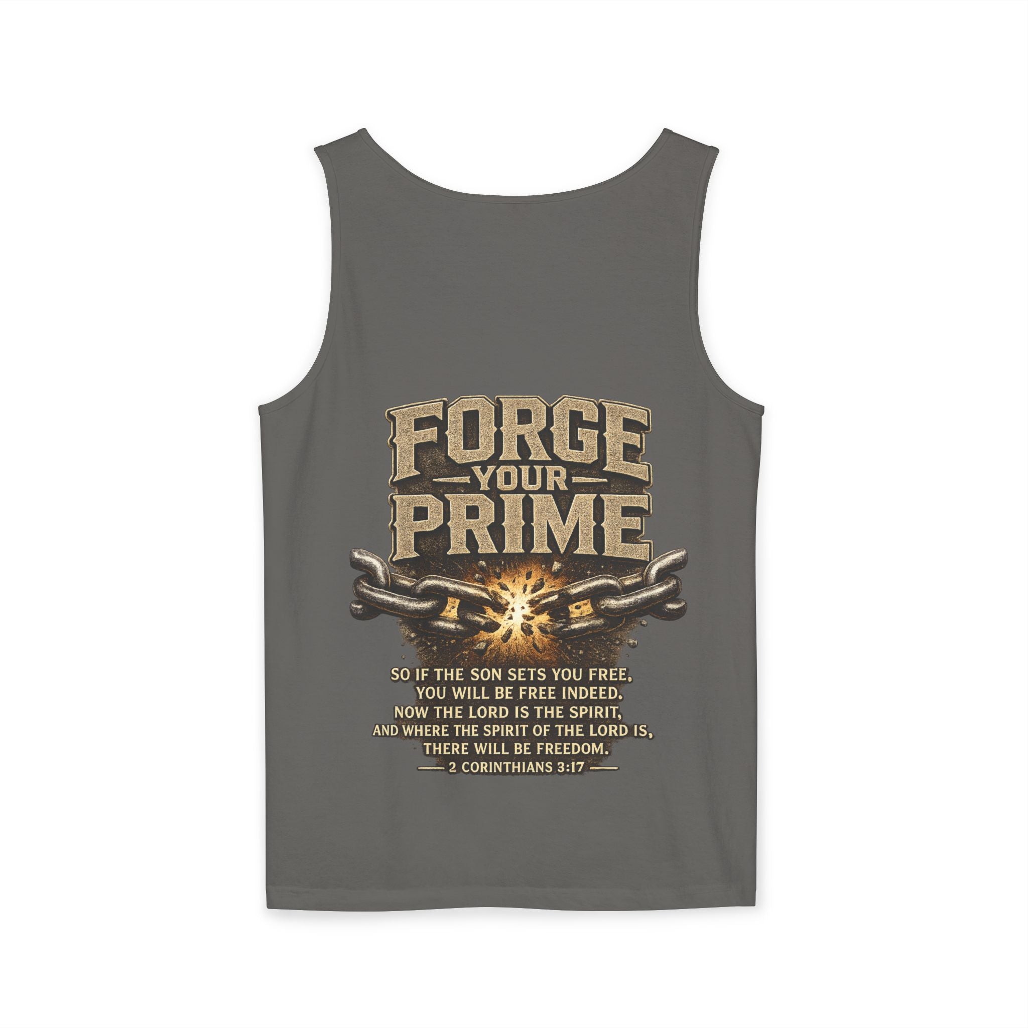 Forge Your Prime 2 Corinthians 3:17 Tank Top - Christian Faith Fitness Tank