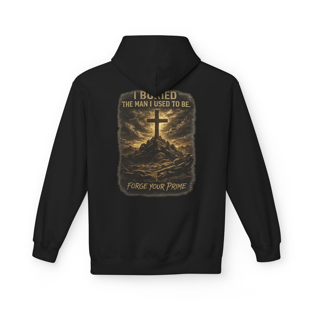 Christian Cross Hoodie — "I Became The Man I Used To Be" Faith Graphic Pullover
